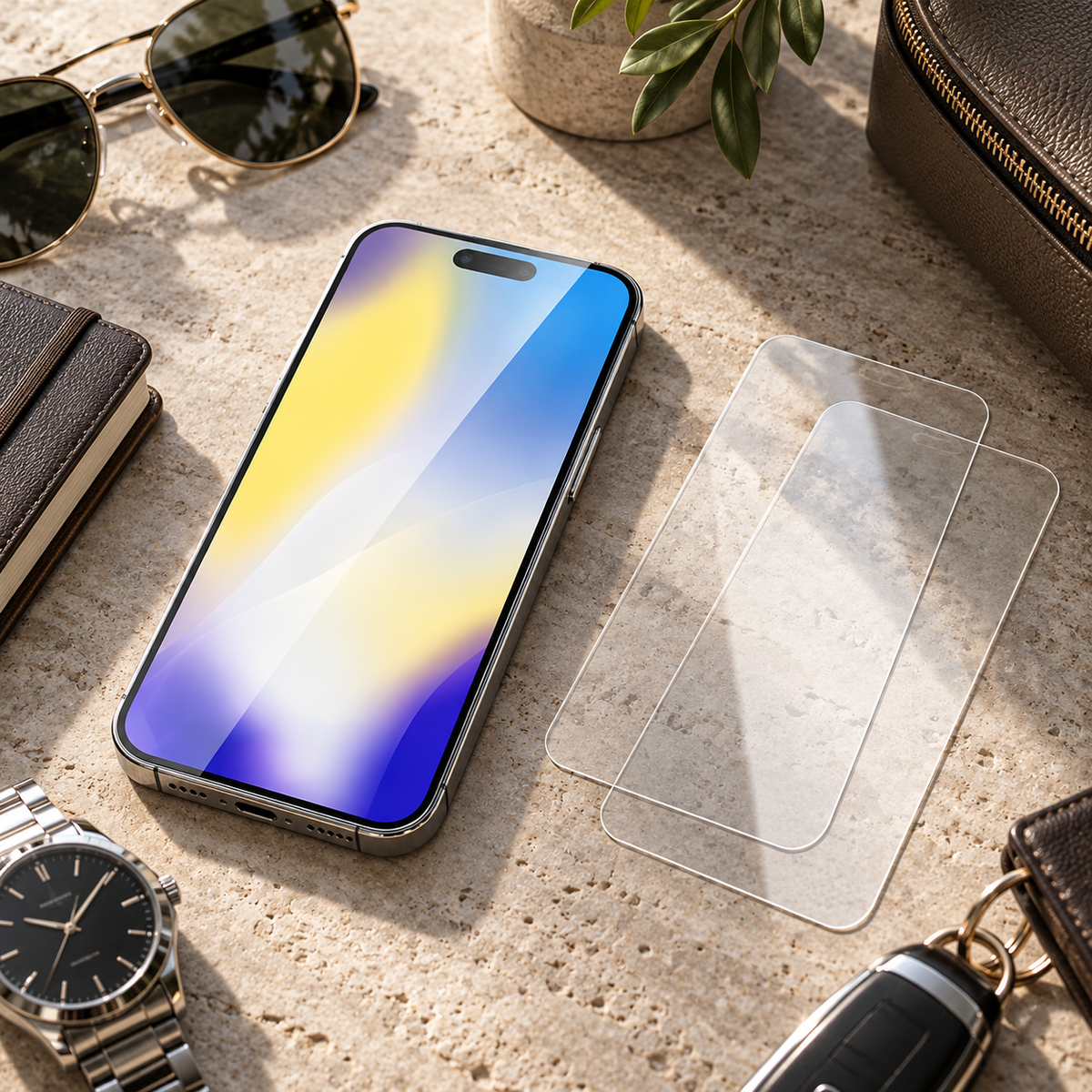 Premium iPhone Screen Protector 9H Tempered Glass HD Clear Anti Fingerprint Scratch Resistant Anti Shatter Film Case Friendly X Compatible with iPhone