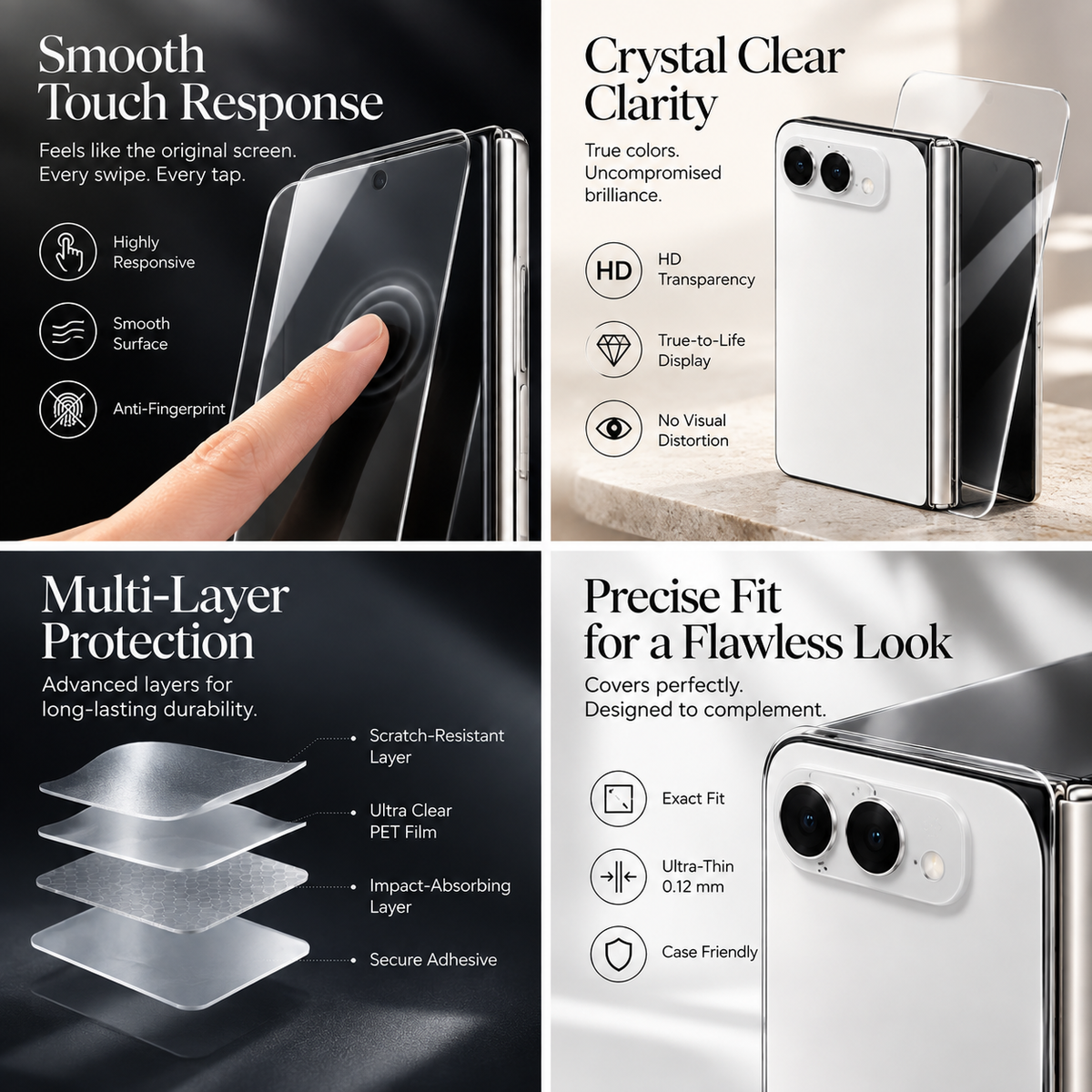 Premium iPhone Screen Protector 9H Tempered Glass HD Clear Anti Fingerprint Scratch Resistant Anti Shatter Film Case Friendly X Compatible with iPhone
