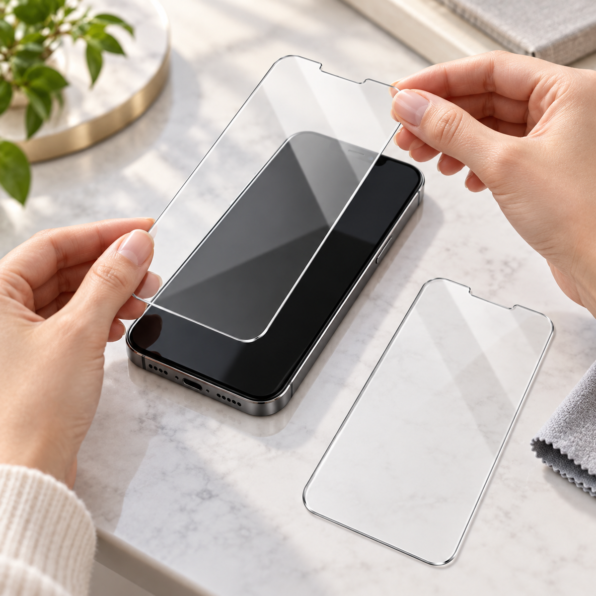 Premium iPhone Screen Protector Tempered Glass 9H HD Clear Anti Fingerprint Scratch Resistant Anti Shatter AR Film 3D Coverage Compatible with iPhones