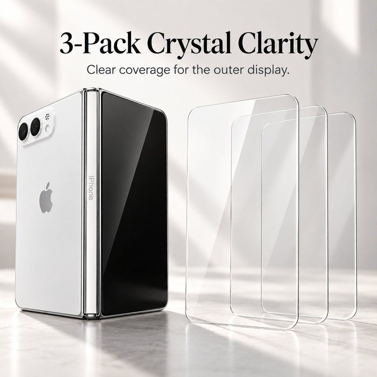 Premium iPhone Screen Protector Tempered Glass 9H HD Clear Anti Fingerprint Scratch Resistant Anti Shatter AR Film 3D Coverage Compatible with iPhones