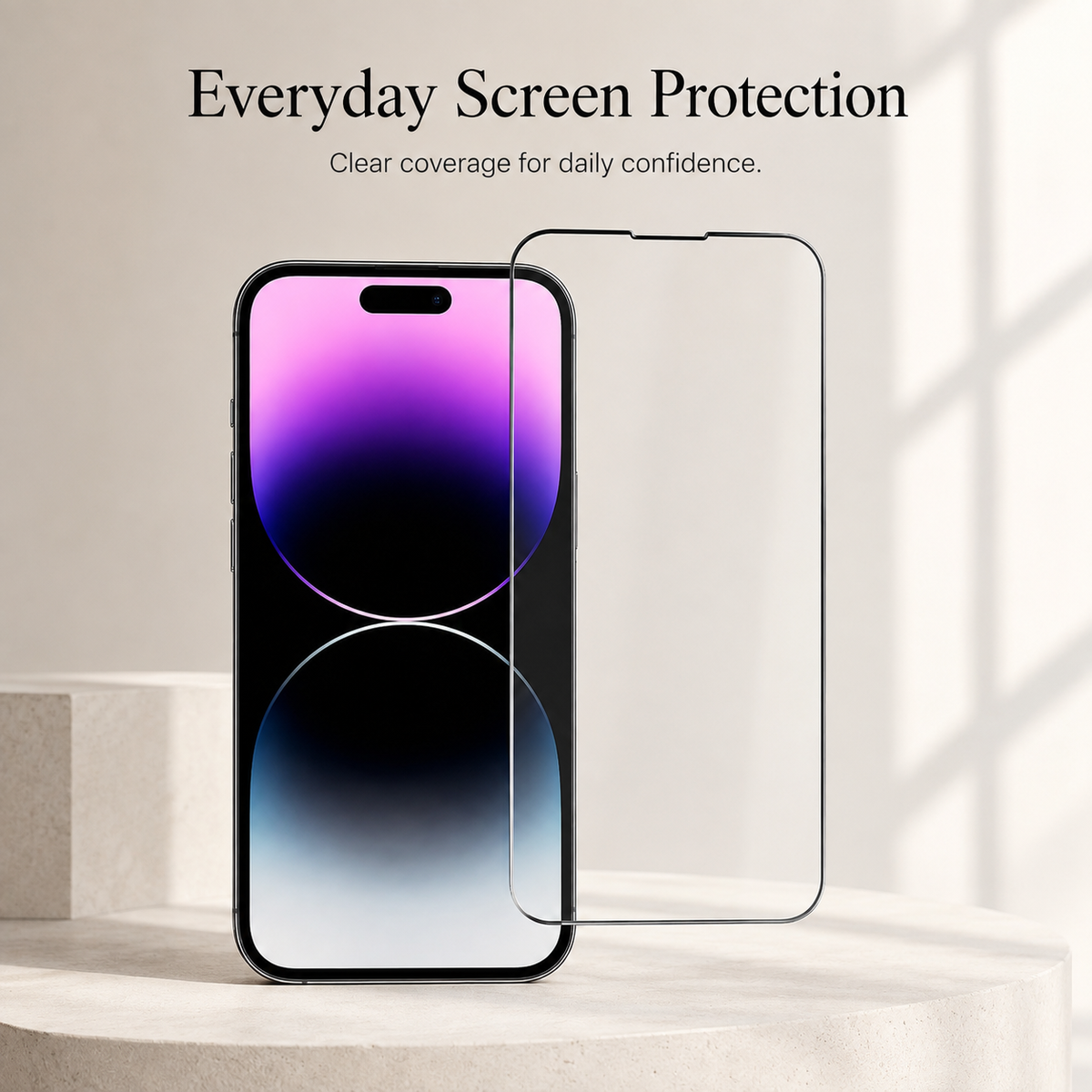 Premium iPhone Screen Protector Tempered Glass HD Clear Anti Fingerprint Scratch Resistant Bubble Free Ultra Thin Shatter Resistant Case Friendly