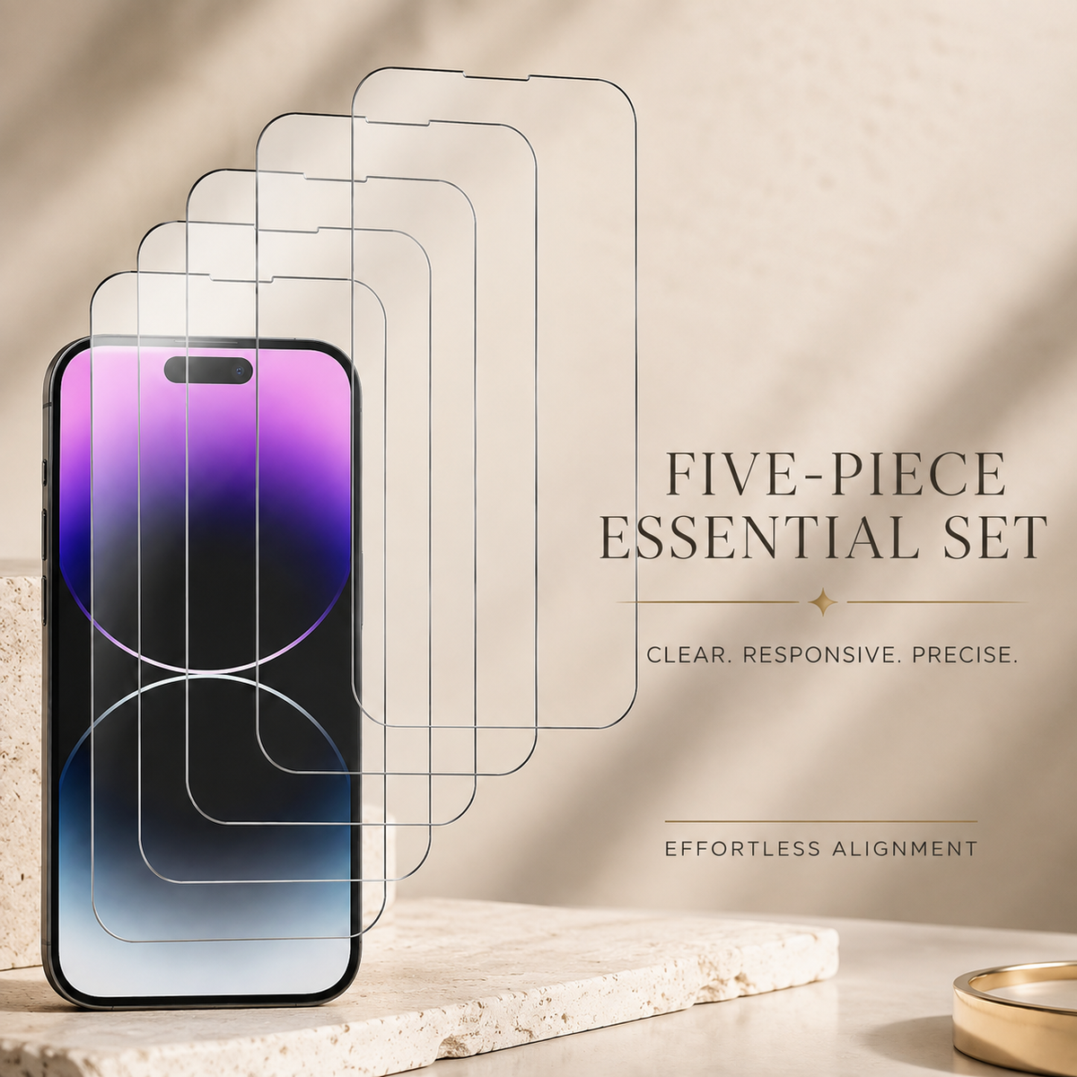 Premium iPhone Screen Protector Tempered Glass HD Clear Anti Fingerprint Scratch Resistant Bubble Free Ultra Thin Shatter Resistant Case Friendly