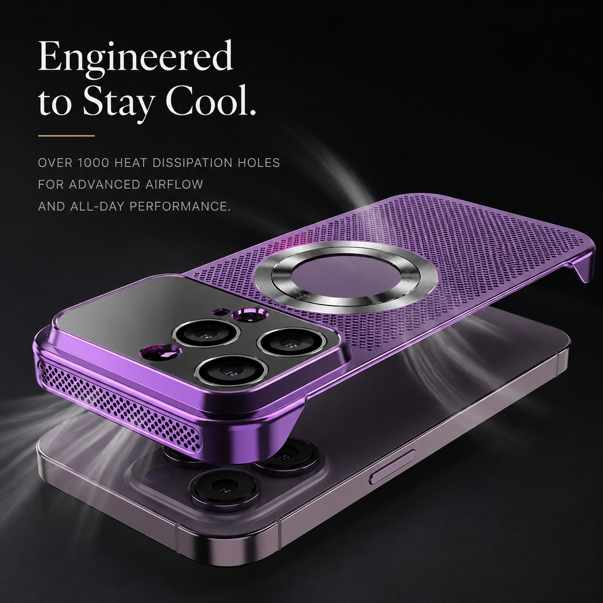 Luxury iPhone Case MagSafe Compatible Heat Dissipation Metal Frame Shockproof Protective Cover Camera Lens Protection Electroplated Design Slim Profile