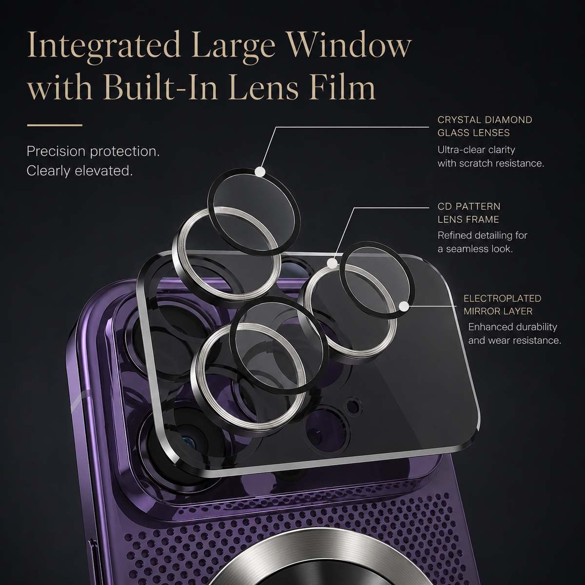 Luxury iPhone Case MagSafe Compatible Heat Dissipation Metal Frame Shockproof Protective Cover Camera Lens Protection Electroplated Design Slim Profile