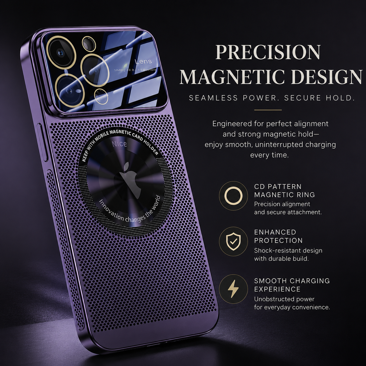 Luxury iPhone Case MagSafe Compatible Heat Dissipation Metal Frame Shockproof Protective Cover Camera Lens Protection Electroplated Design Slim Profile