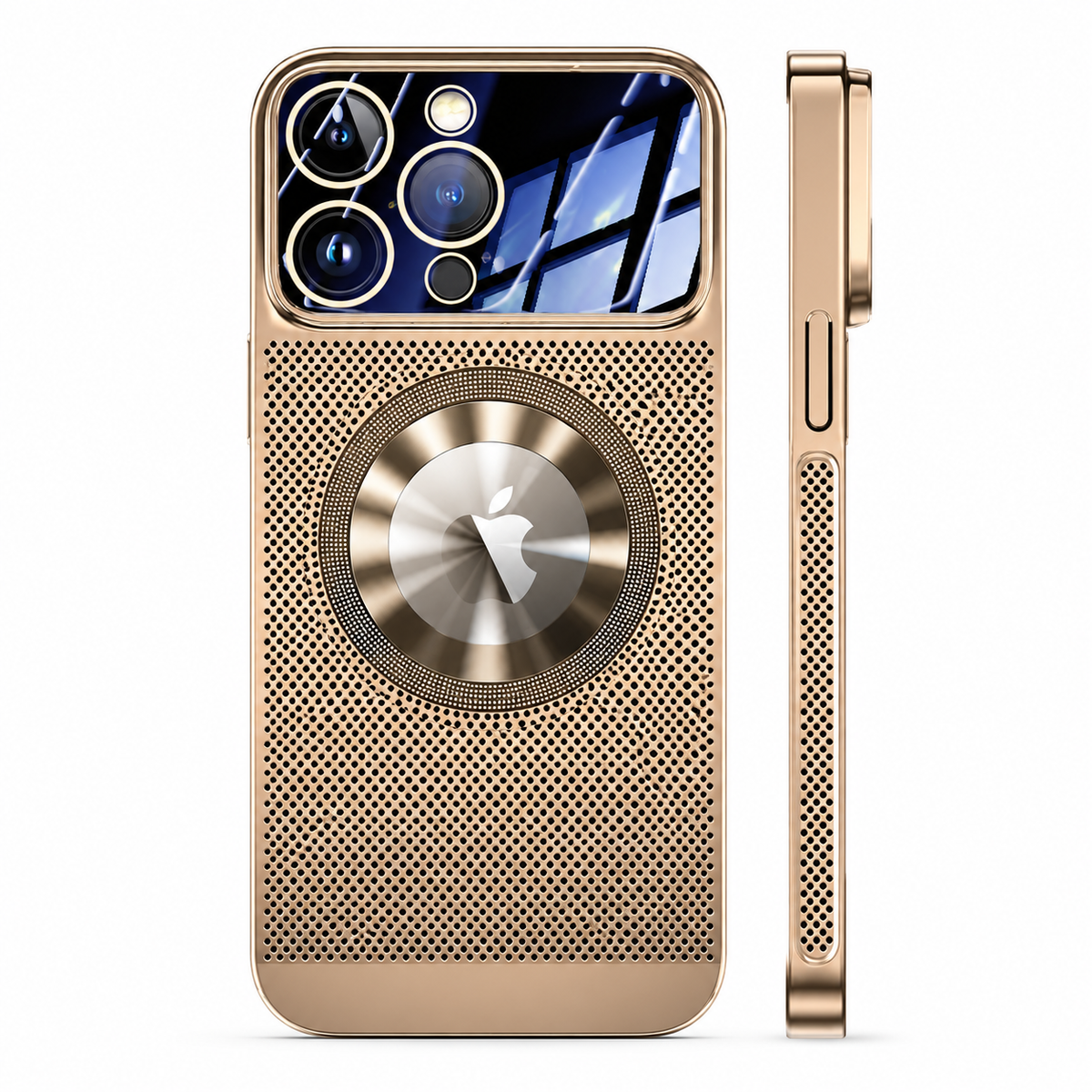 Luxury iPhone Case MagSafe Compatible Heat Dissipation Metal Frame Shockproof Protective Cover Camera Lens Protection Electroplated Design Slim Profile