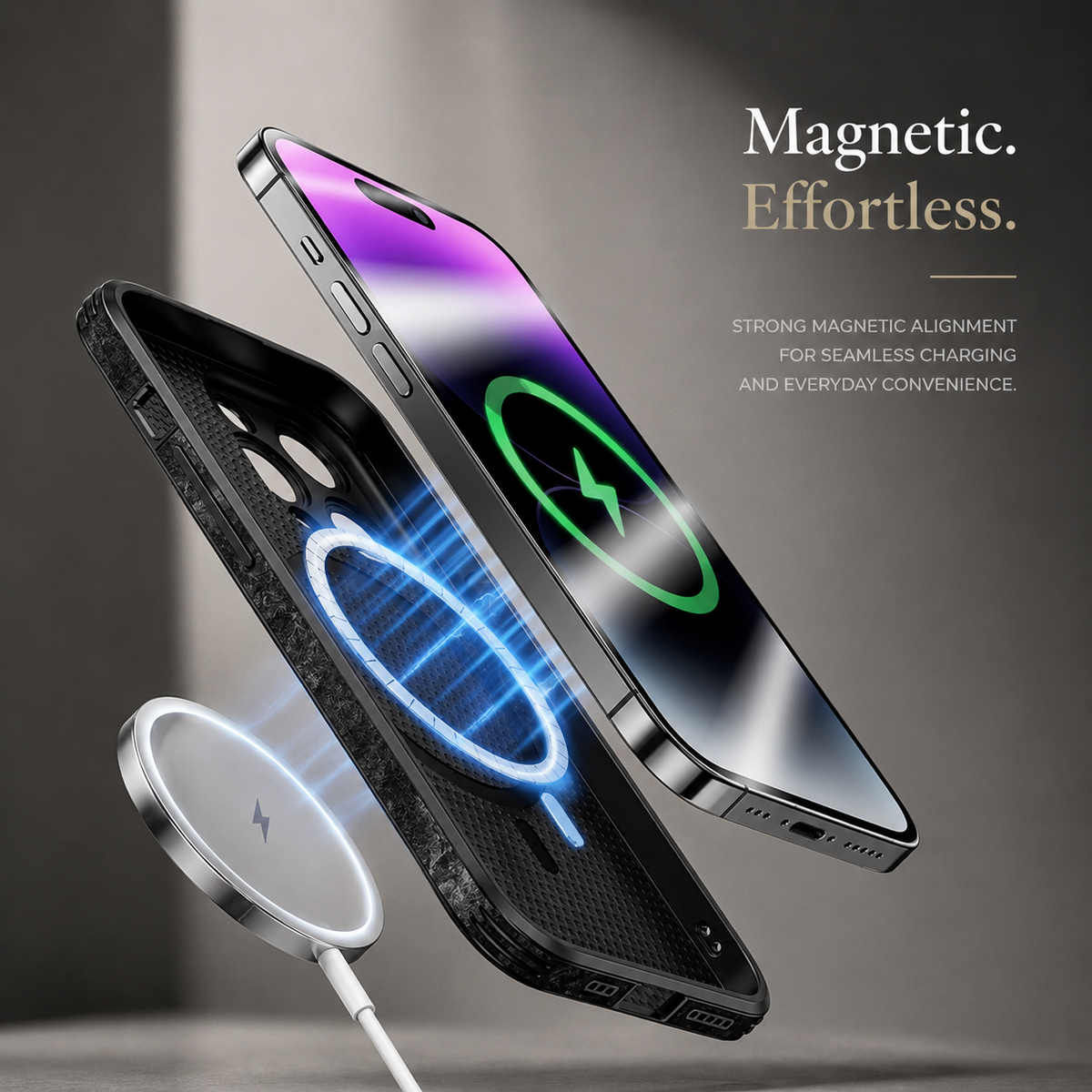 Luxury iPhone Case MagSafe Compatible Leather Texture Silicone Shockproof Protective Cover Camera Lens Protection Slim Bumper Anti Scratch Soft Grip