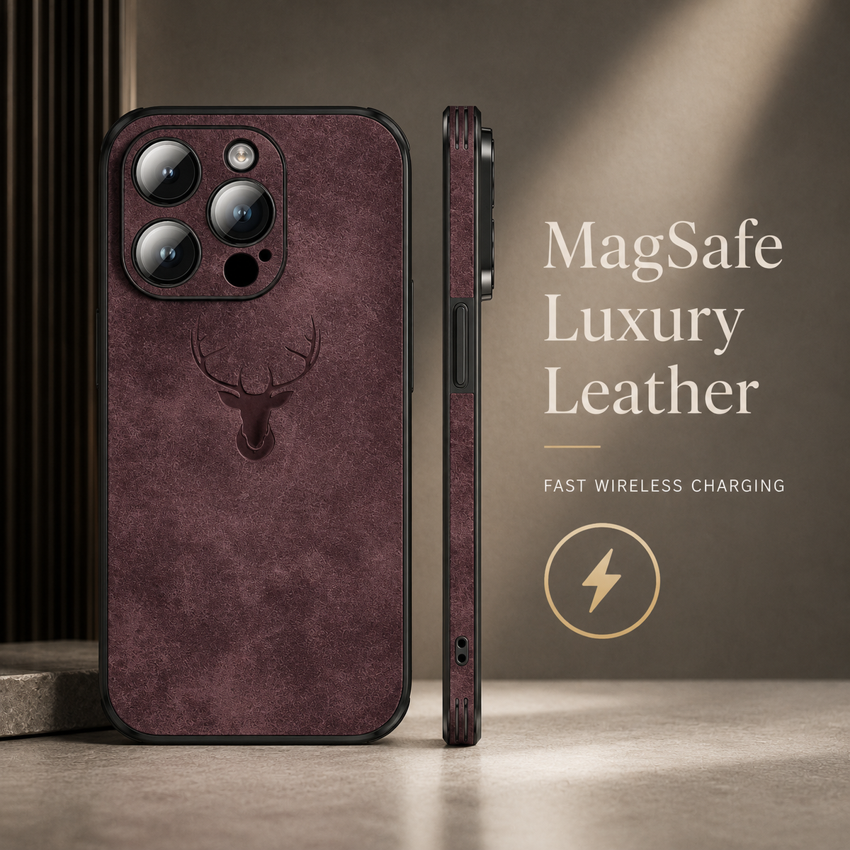 Luxury iPhone Case MagSafe Compatible Leather Texture Silicone Shockproof Protective Cover Camera Lens Protection Slim Bumper Anti Scratch Soft Grip