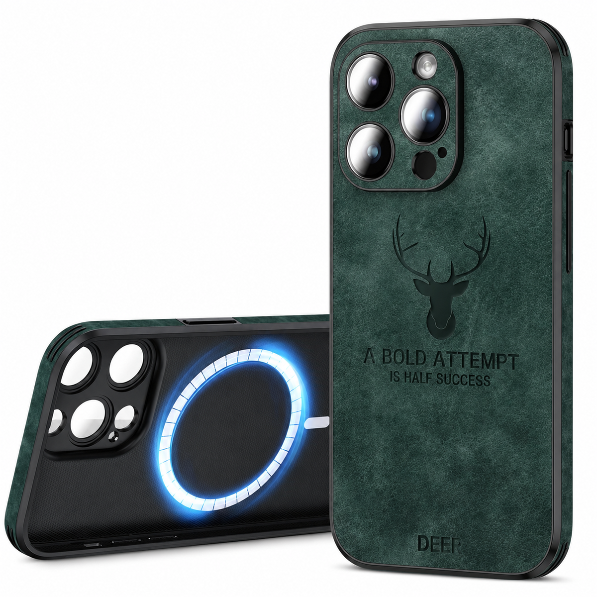 Luxury iPhone Case MagSafe Compatible Leather Texture Silicone Shockproof Protective Cover Camera Lens Protection Slim Bumper Anti Scratch Soft Grip