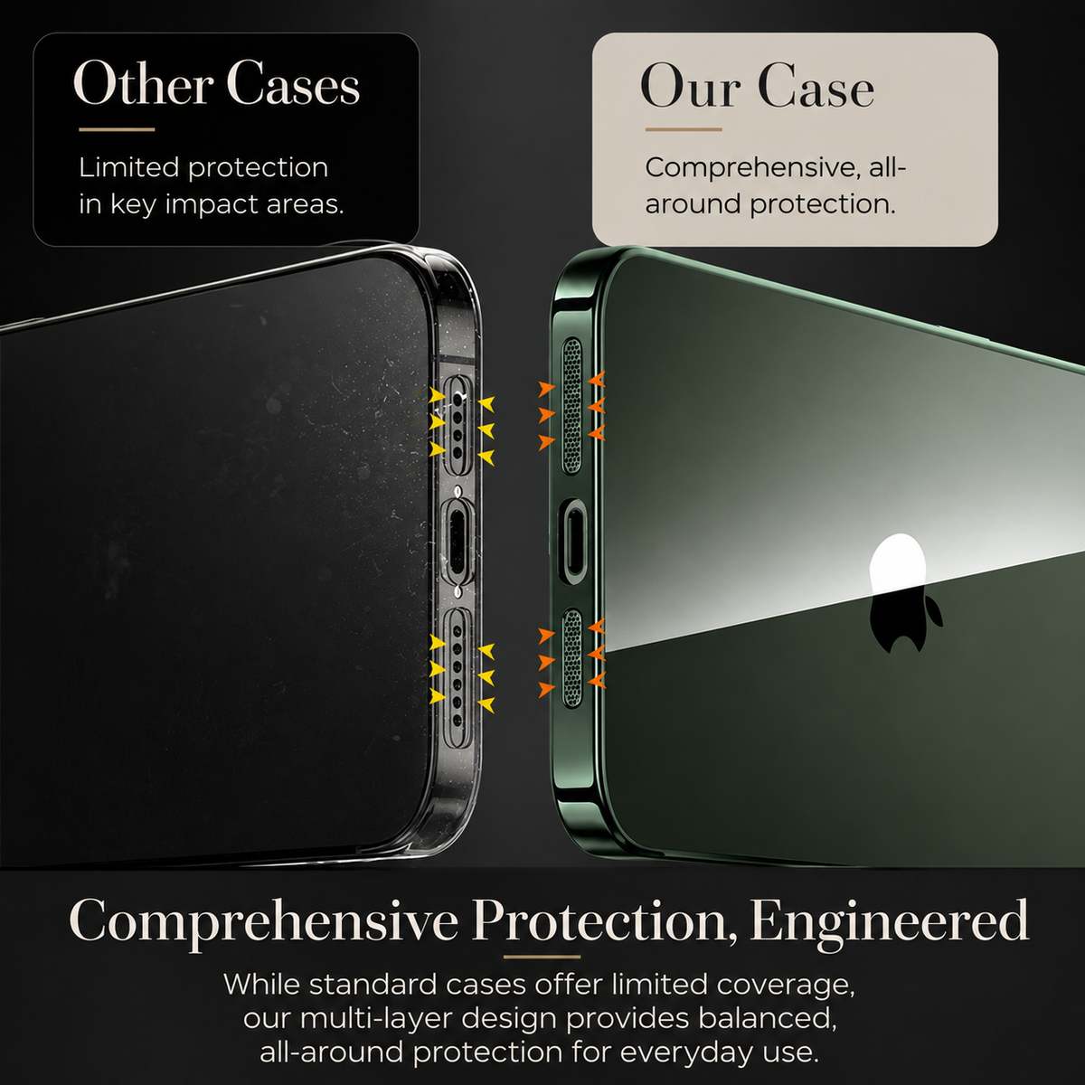 Luxury iPhone Case MagSafe Compatible Transparent Tempered Glass Shockproof Protective Cover Silicone Bumper Camera Lens Protection Ultra Thin Clear