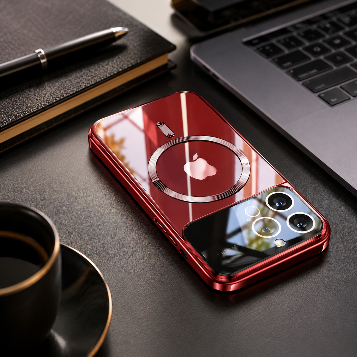 Luxury iPhone Case MagSafe Compatible Transparent Tempered Glass Shockproof Protective Cover Silicone Bumper Camera Lens Protection Ultra Thin Clear