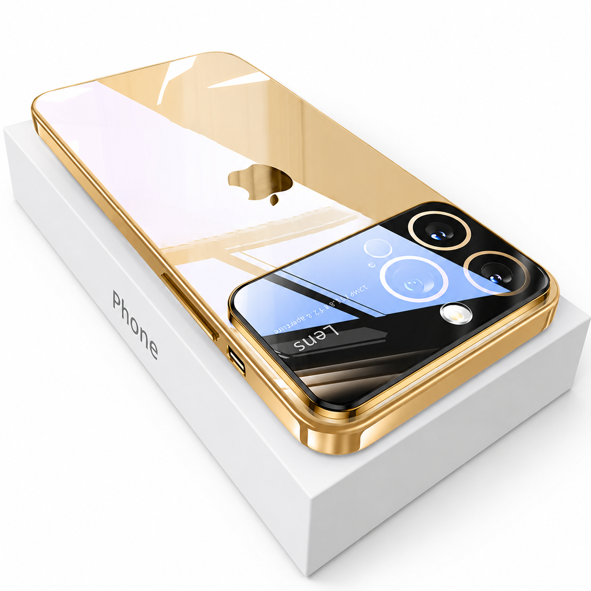 Luxury iPhone Case MagSafe Compatible Transparent Tempered Glass Shockproof Protective Cover Silicone Bumper Camera Lens Protection Ultra Thin Clear
