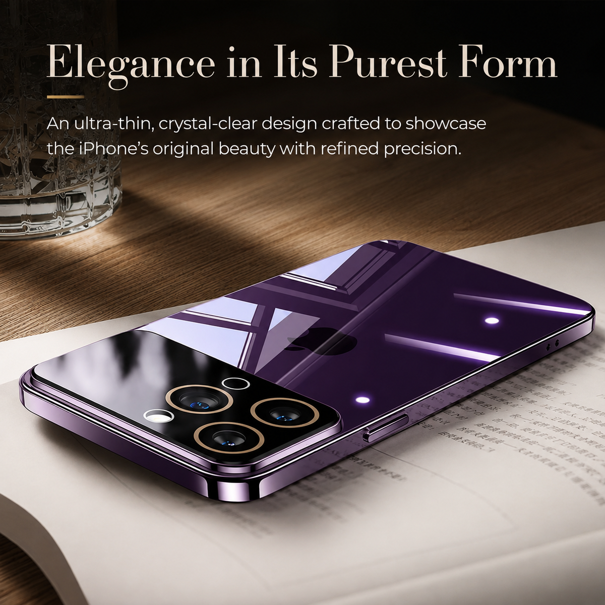 Luxury iPhone Case MagSafe Compatible Transparent Tempered Glass Shockproof Protective Cover Silicone Bumper Camera Lens Protection Ultra Thin Clear
