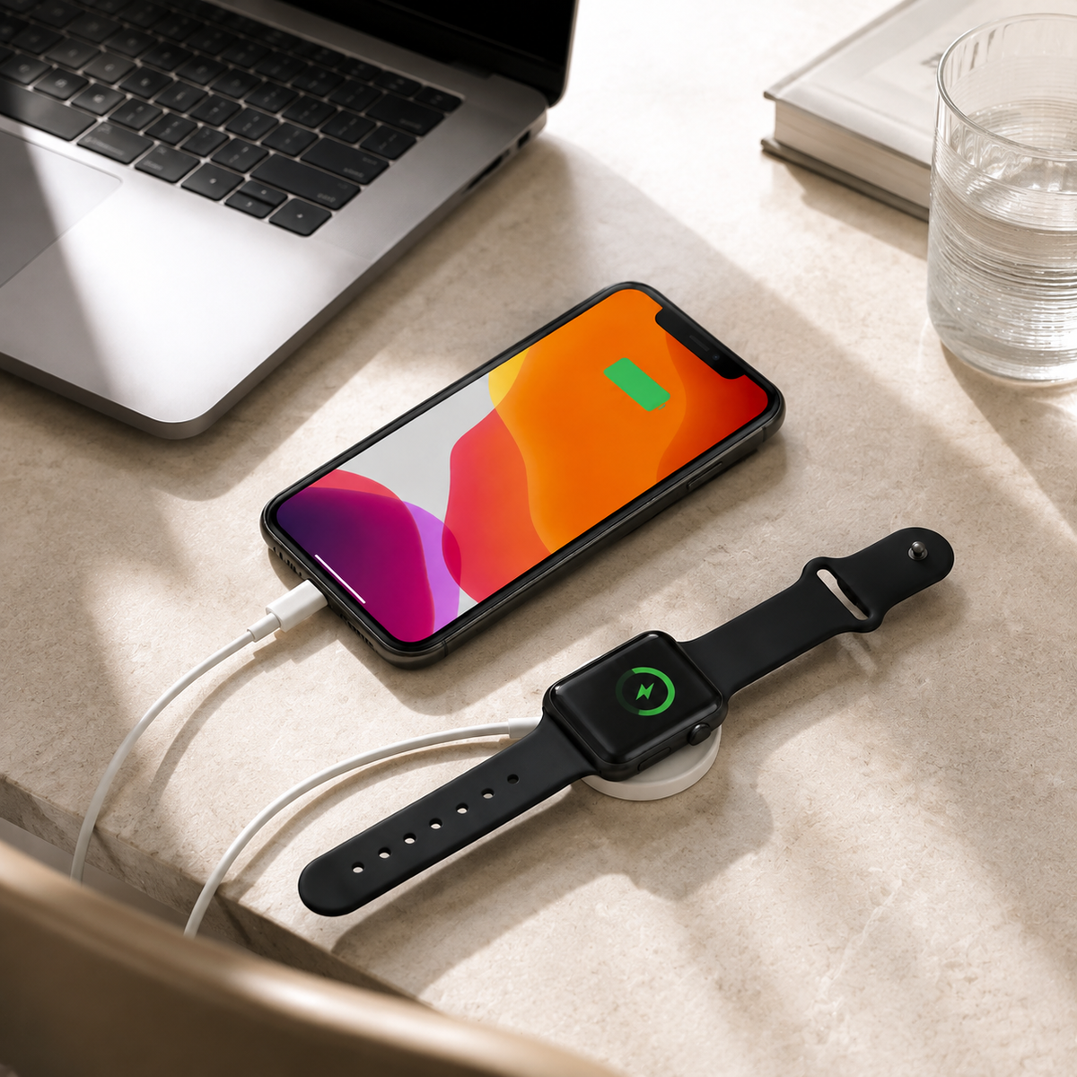 Premium 2 in 1 Magnetic Wireless Charger Cable USB A Fast Charging Cord Smart Chip Protection Magnetic Charging Cable Portable Compatible with iPhone