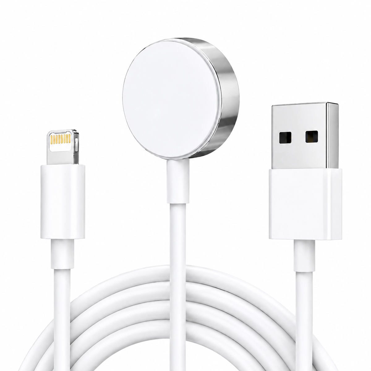 Premium 2 in 1 Magnetic Wireless Charger Cable USB A Fast Charging Cord Smart Chip Protection Magnetic Charging Cable Portable Compatible with iPhone