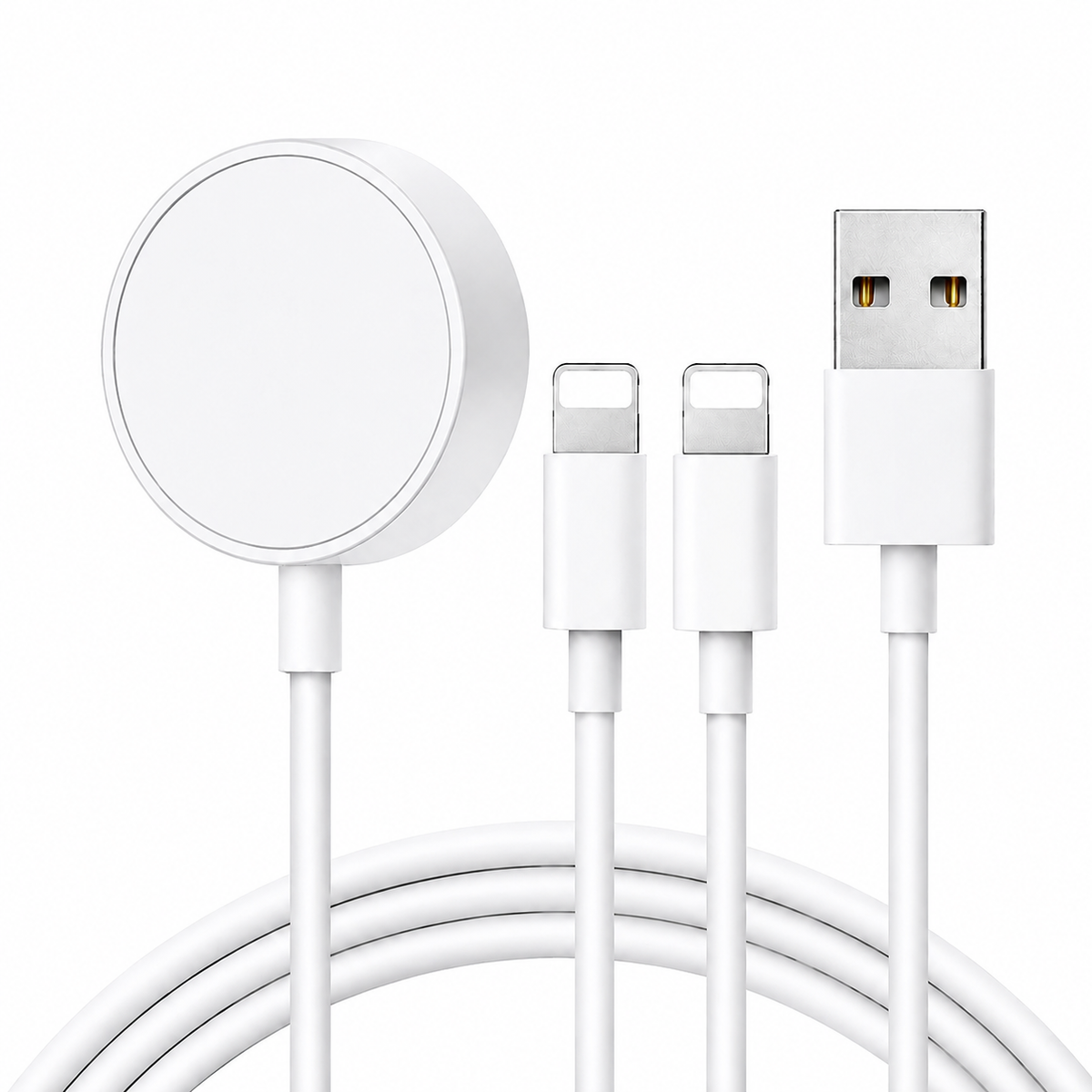 Premium 2 in 1 Magnetic Wireless Charger Cable USB A Fast Charging Cord Smart Chip Protection Magnetic Charging Cable Portable Compatible with iPhone