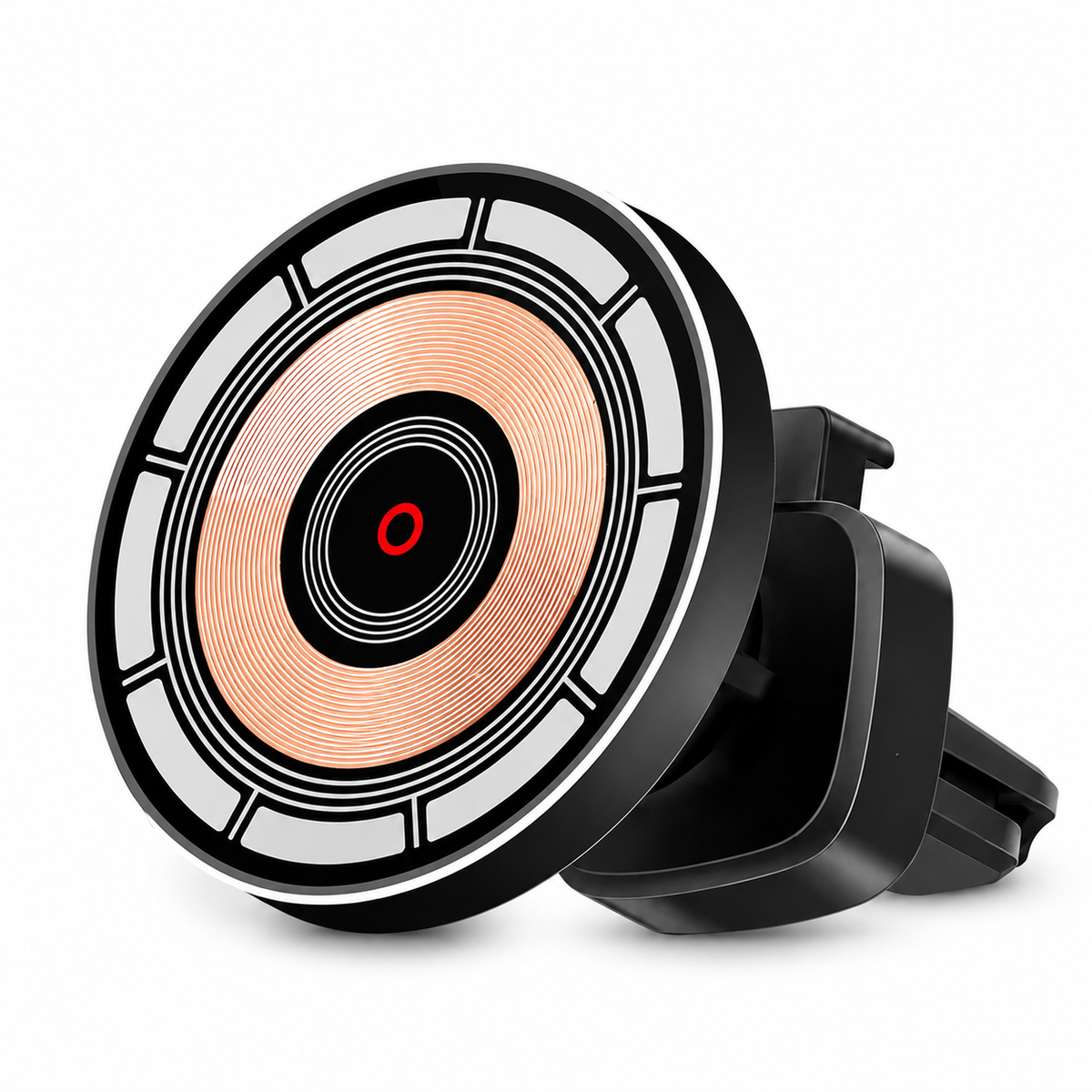 Premium 30W Magnetic Wireless Car Charger Fast Charging Phone Holder Dashboard Air Vent Mount 360 Rotation Smart Chip Anti Slip Compatible with iPhone