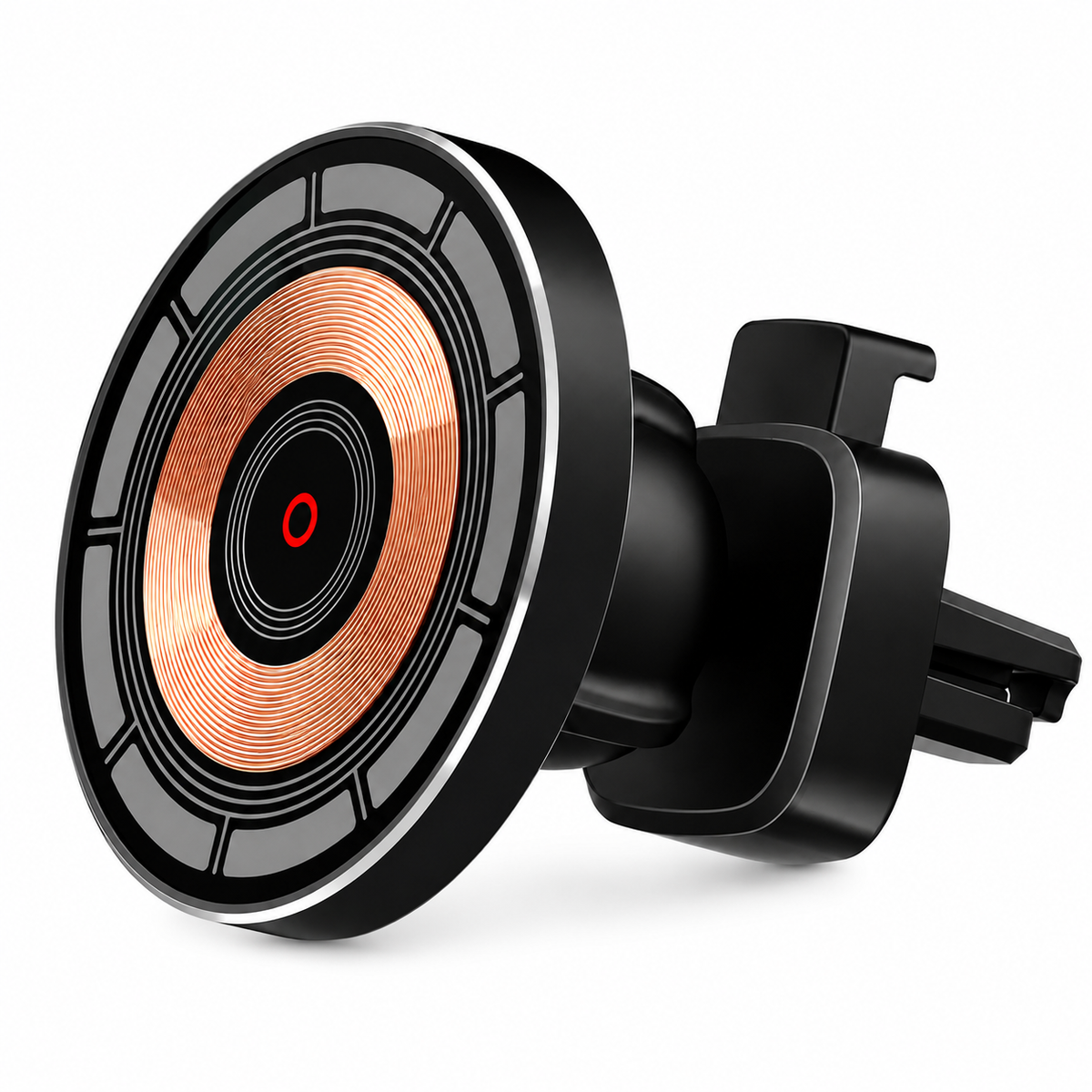 Premium 30W Magnetic Wireless Car Charger Fast Charging Phone Holder Dashboard Air Vent Mount 360 Rotation Smart Chip Anti Slip Compatible with iPhone