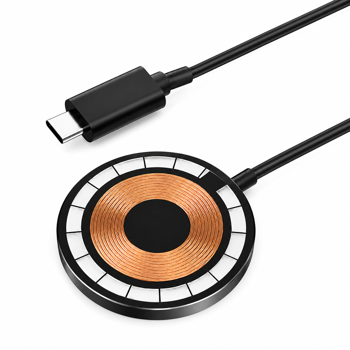 Premium 30W Magnetic Wireless Charger Pad Fast Charging MagSafe Stand USB C PD USB A Power Adapter Compatible iPhone Non Slip Portable