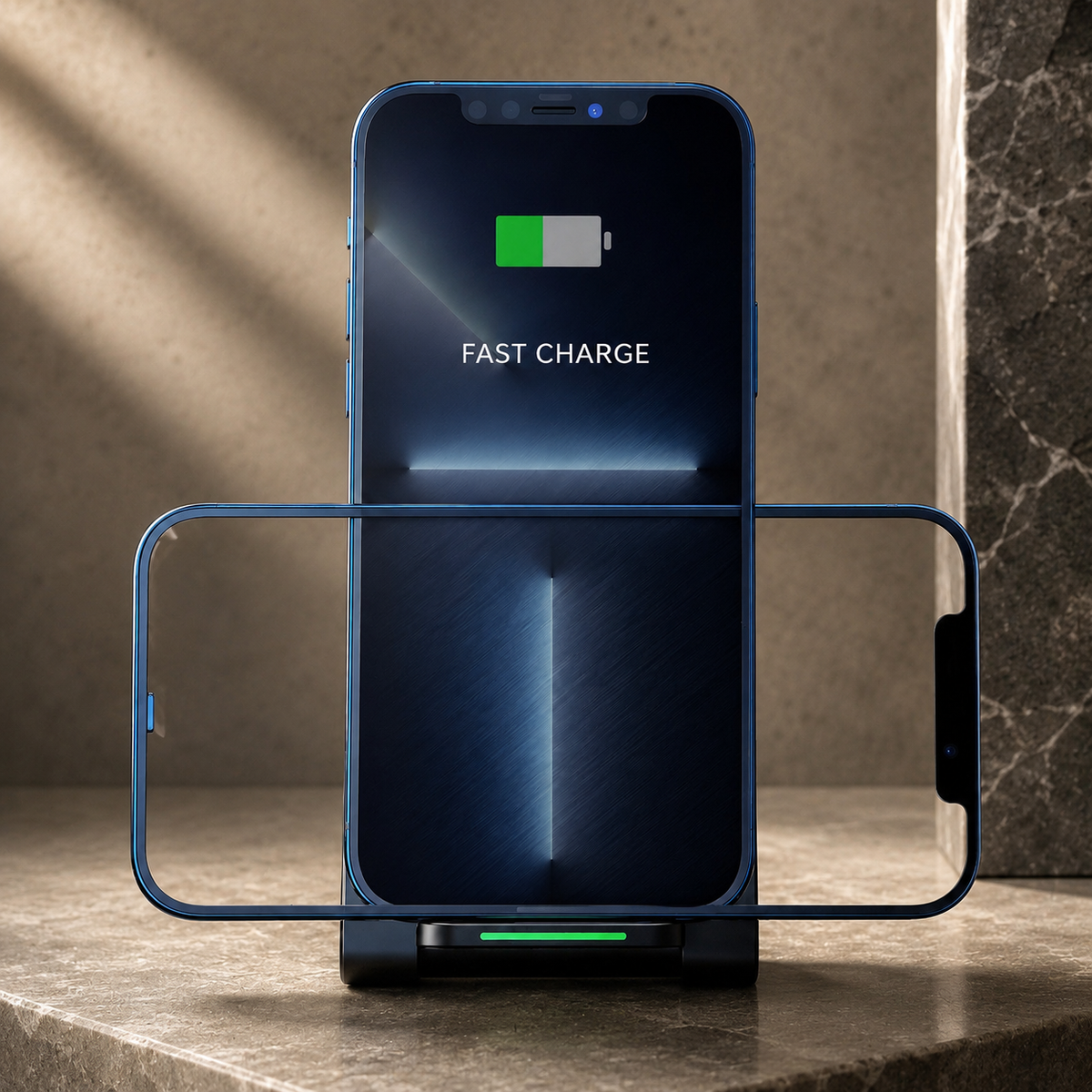 Premium 30W Wireless Charger Stand Fast Charging Foldable Phone Charging Stand USB C Vertical Horizontal Viewing Compatible with iPhone Travel Design