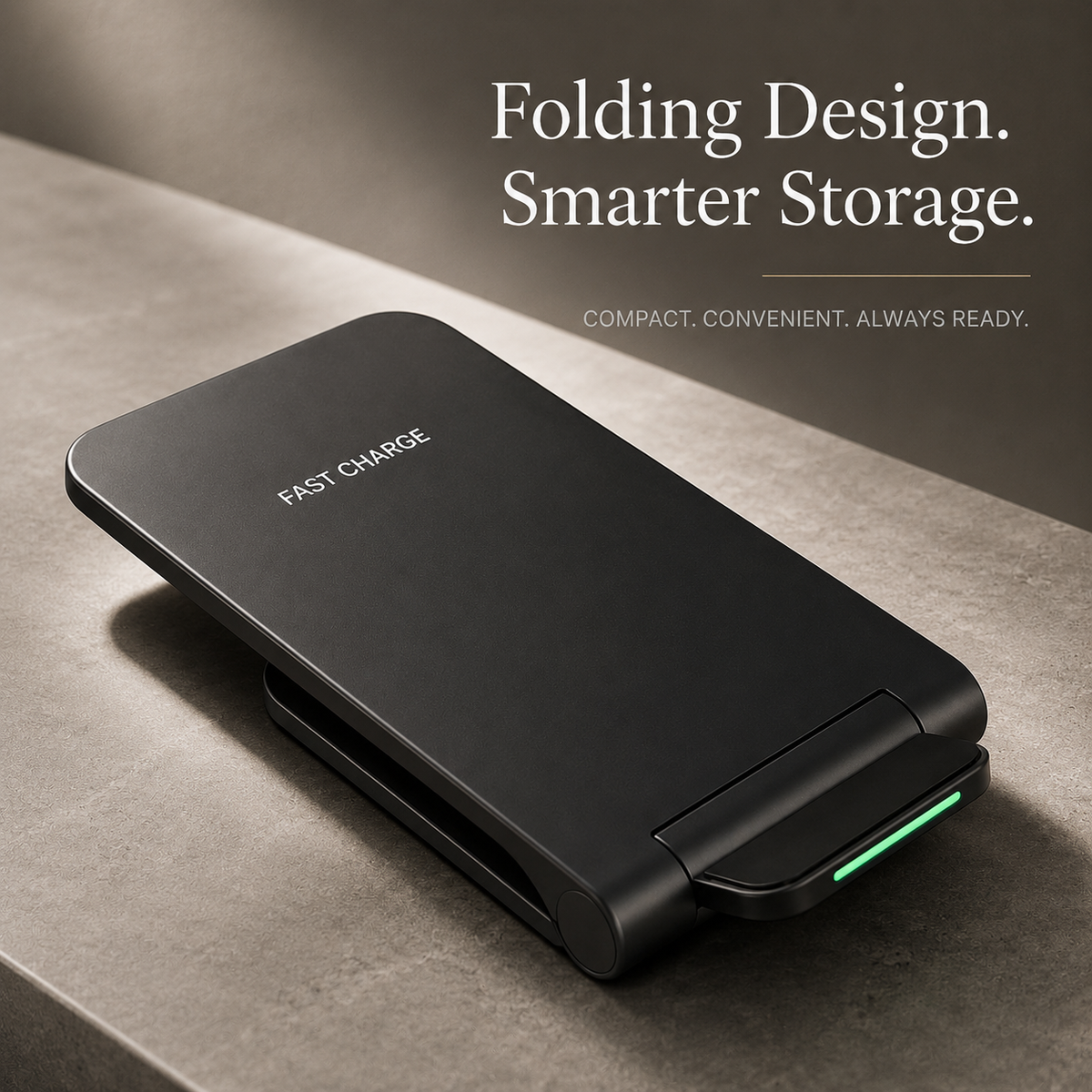 Premium 30W Wireless Charger Stand Fast Charging Foldable Phone Charging Stand USB C Vertical Horizontal Viewing Compatible with iPhone Travel Design