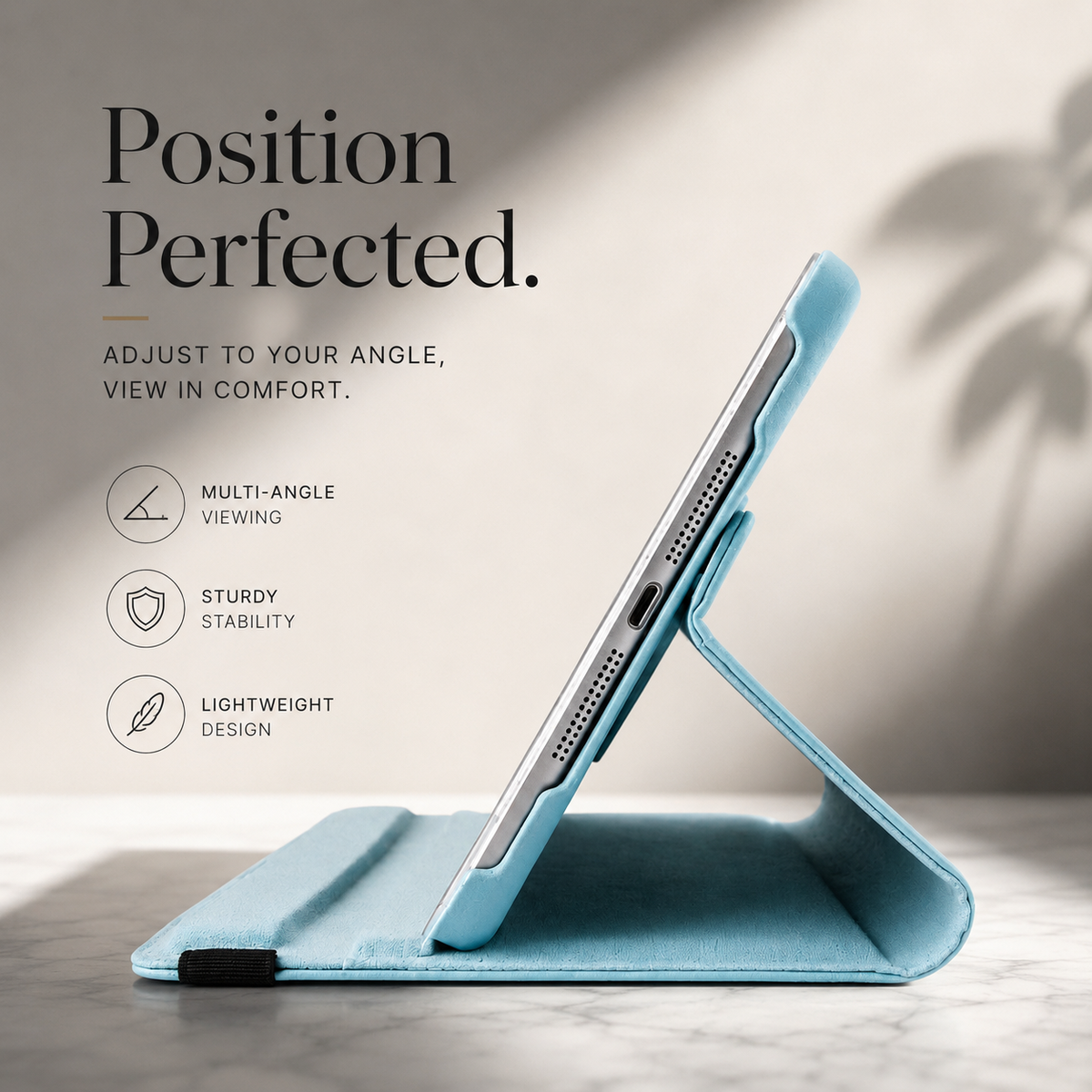 Premium 360 Rotating PU Leather iPad Case Smart Cover Auto Sleep Wake Shockproof Stand Multi Angle Tablet Protective Case Compatible with iPad