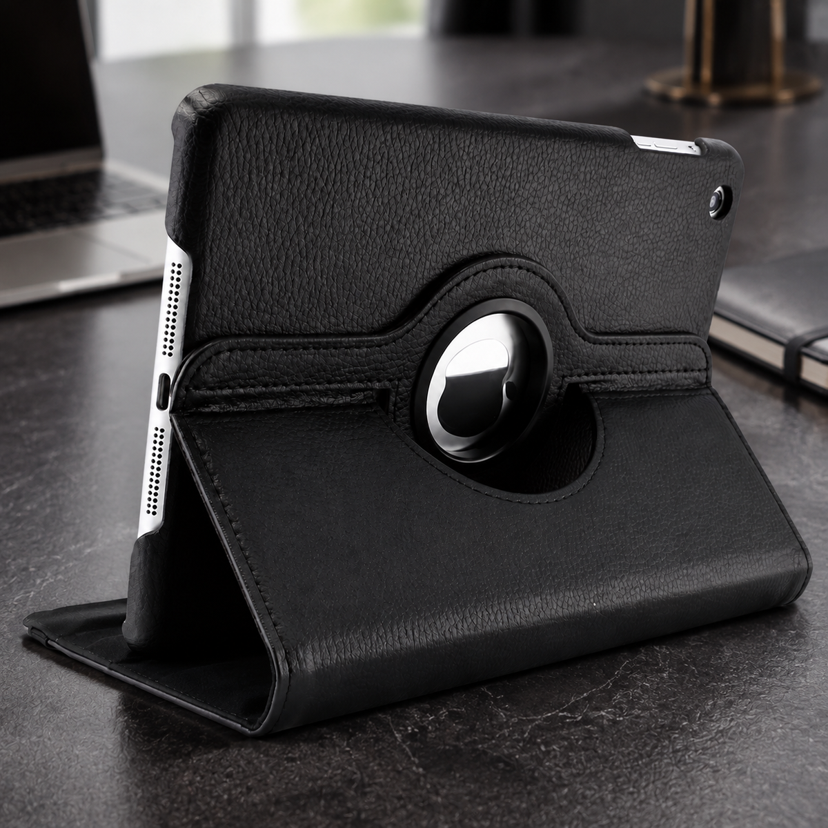 Premium 360 Rotating PU Leather iPad Case Smart Cover Auto Sleep Wake Shockproof Stand Multi Angle Tablet Protective Case Compatible with iPad