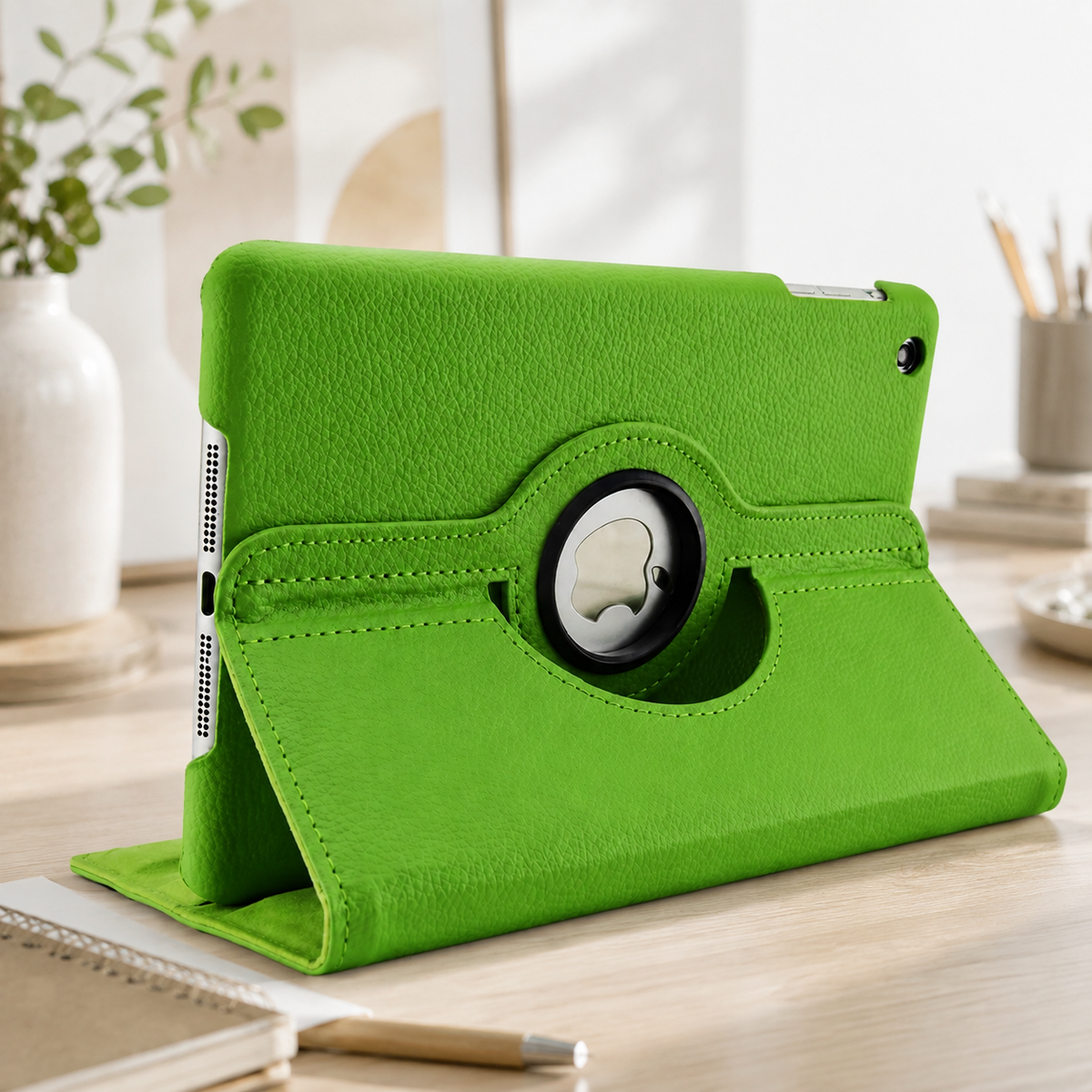 Premium 360 Rotating PU Leather iPad Case Smart Cover Auto Sleep Wake Shockproof Stand Multi Angle Tablet Protective Case Compatible with iPad