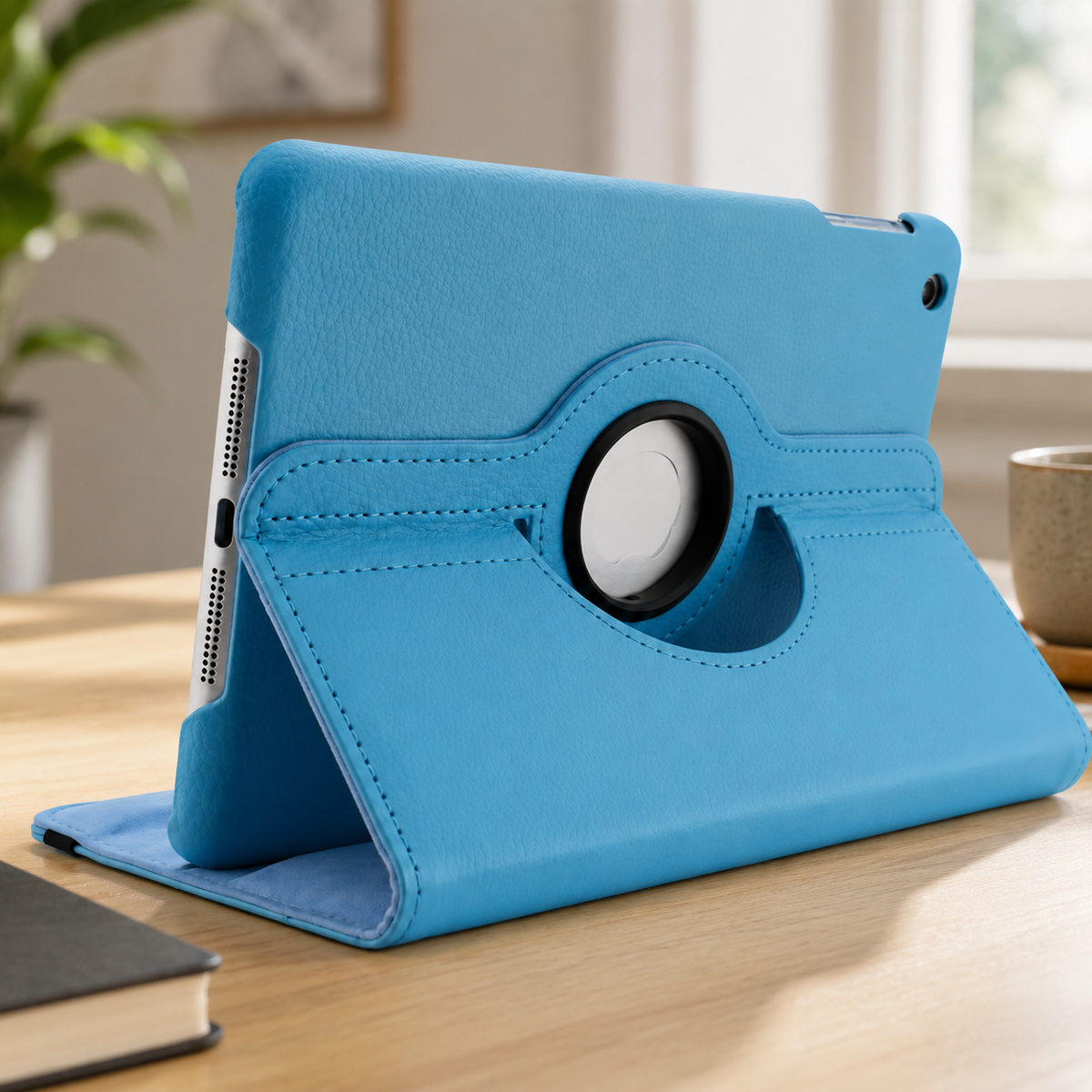 Premium 360 Rotating PU Leather iPad Case Smart Cover Auto Sleep Wake Shockproof Stand Multi Angle Tablet Protective Case Compatible with iPad