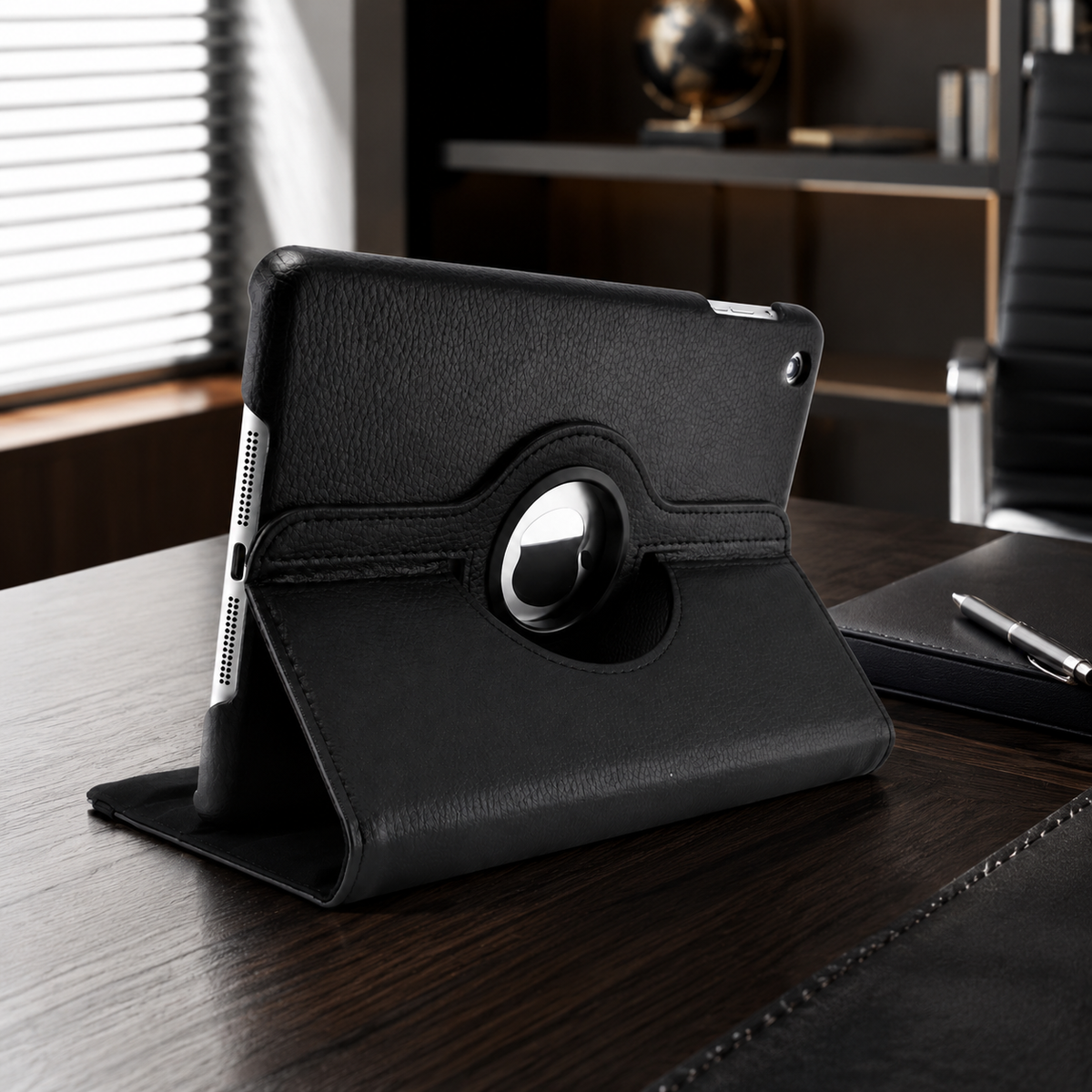 Premium 360 Rotating PU Leather iPad Case Smart Cover Auto Sleep Wake Shockproof Stand Multi Angle Tablet Protective Case Compatible with iPad