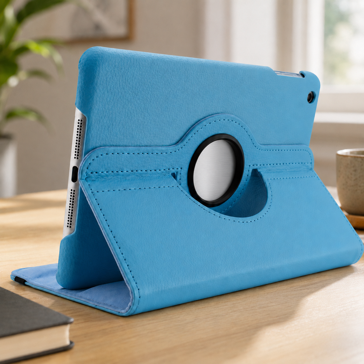 Premium 360 Rotating PU Leather iPad Case Smart Cover Auto Sleep Wake Shockproof Stand Multi Angle Tablet Protective Case Compatible with iPad