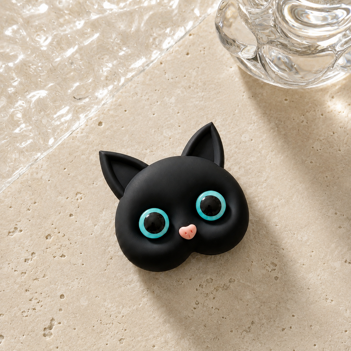 Premium 3D Cat Phone Grip Holder Korean INS Style Air Cushion Finger Ring Stand Foldable Rotating Anti Drop Smartphone Accessory Compatible with iPhone