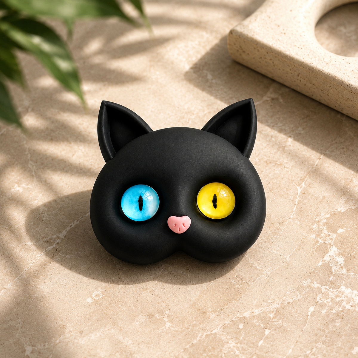 Premium 3D Cat Phone Grip Holder Korean INS Style Air Cushion Finger Ring Stand Foldable Rotating Anti Drop Smartphone Accessory Compatible with iPhone
