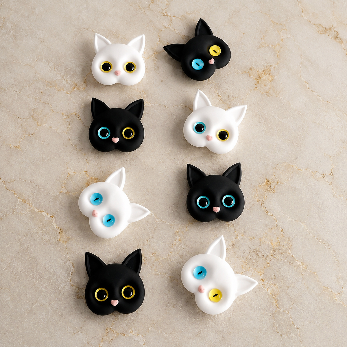 Premium 3D Cat Phone Grip Holder Korean INS Style Air Cushion Finger Ring Stand Foldable Rotating Anti Drop Smartphone Accessory Compatible with iPhone