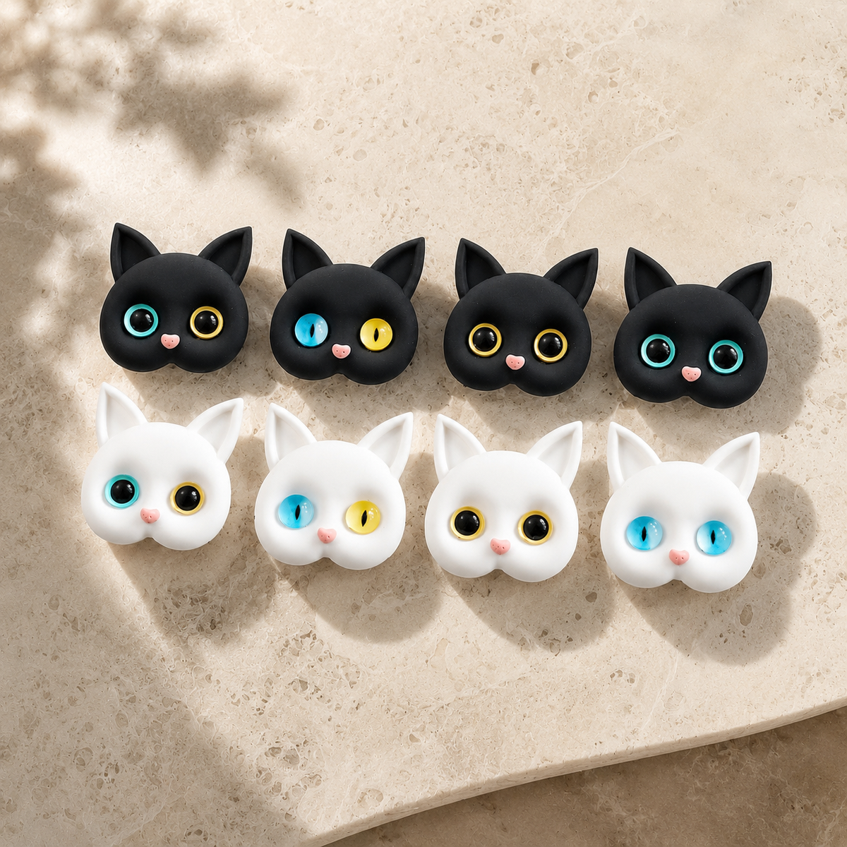 Premium 3D Cat Phone Grip Holder Korean INS Style Air Cushion Finger Ring Stand Foldable Rotating Anti Drop Smartphone Accessory Compatible with iPhone