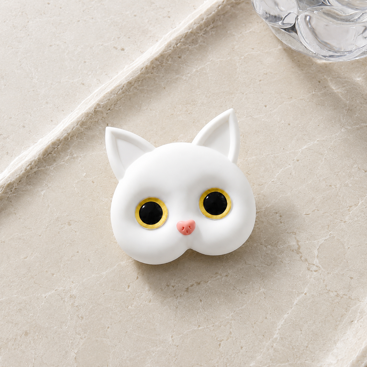 Premium 3D Cat Phone Grip Holder Korean INS Style Air Cushion Finger Ring Stand Foldable Rotating Anti Drop Smartphone Accessory Compatible with iPhone