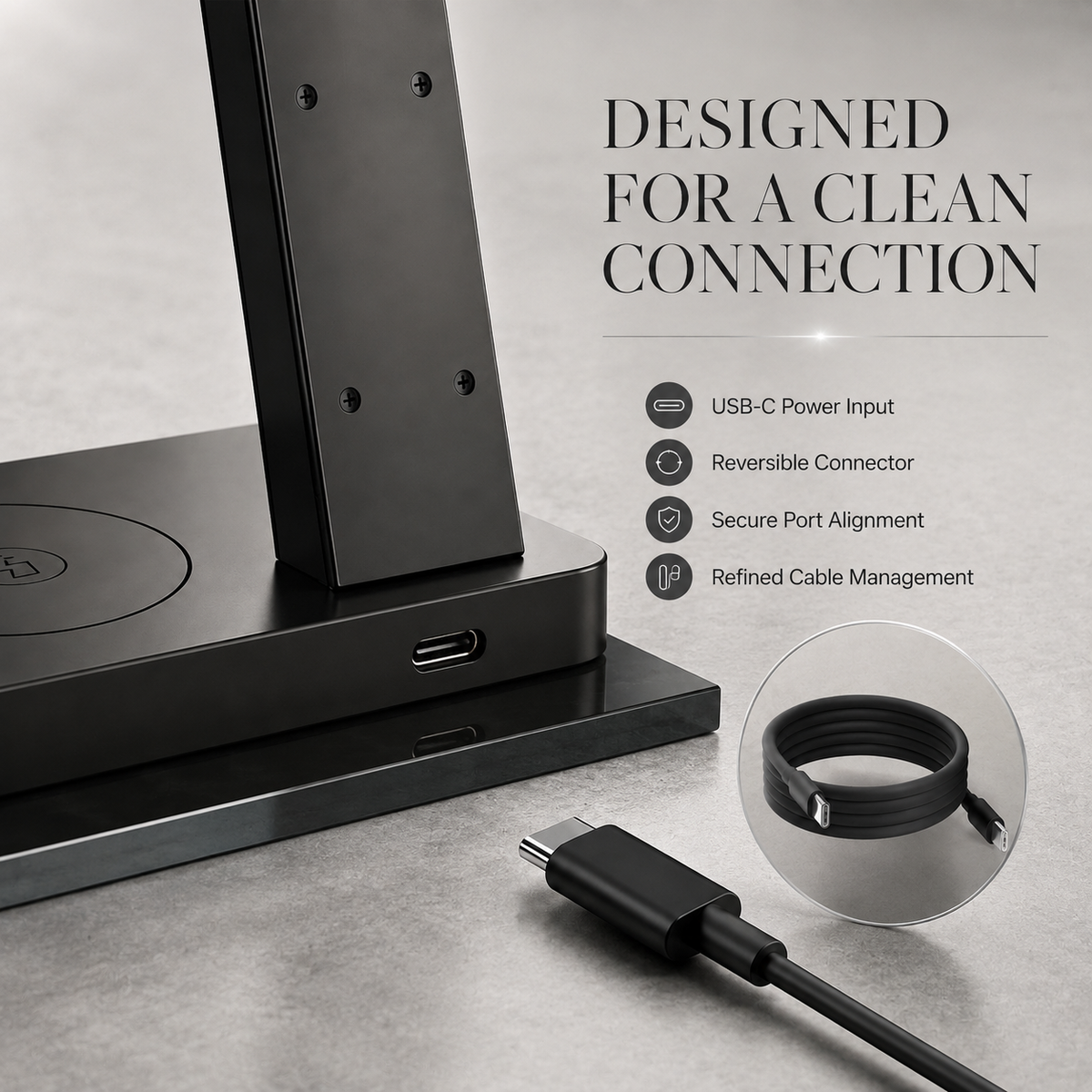 Premium 5 in 1 Magnetic Wireless Charging Station 30W Fast Qi Charger Foldable Stands LED Night Lights USB Type C Multi Devices Compatible with iPhone