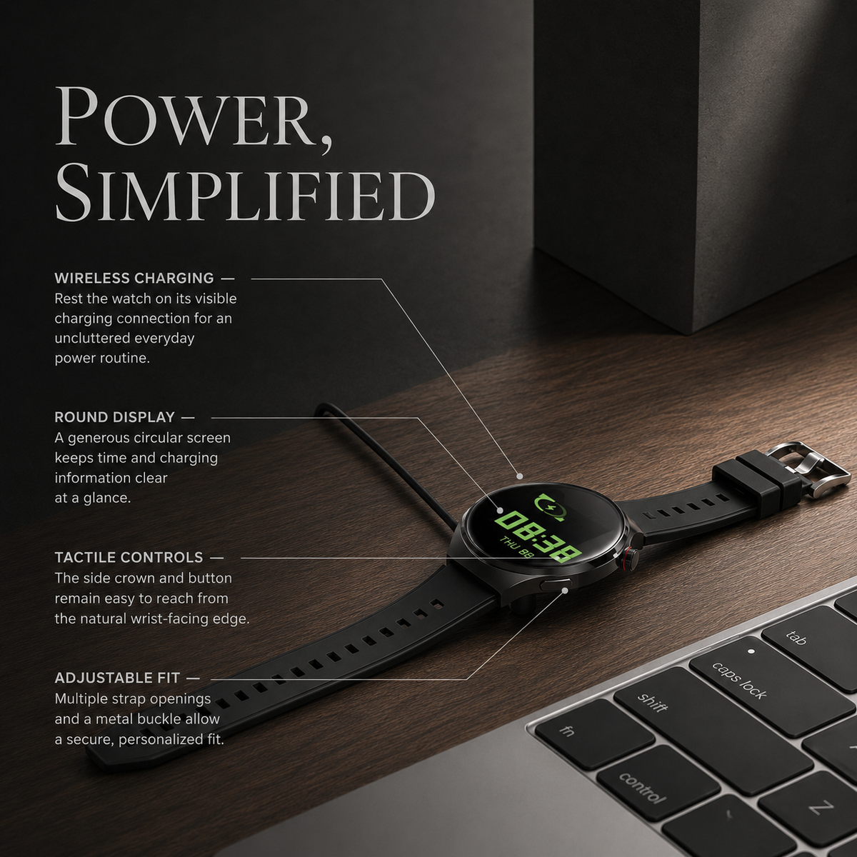 Premium AMOLED GPS Smart Watch 1.46 Inch HD Display Bluetooth Calling Fitness Tracker Health Monitor Wireless Charging NFC Smartwatch Compatible with iPhone