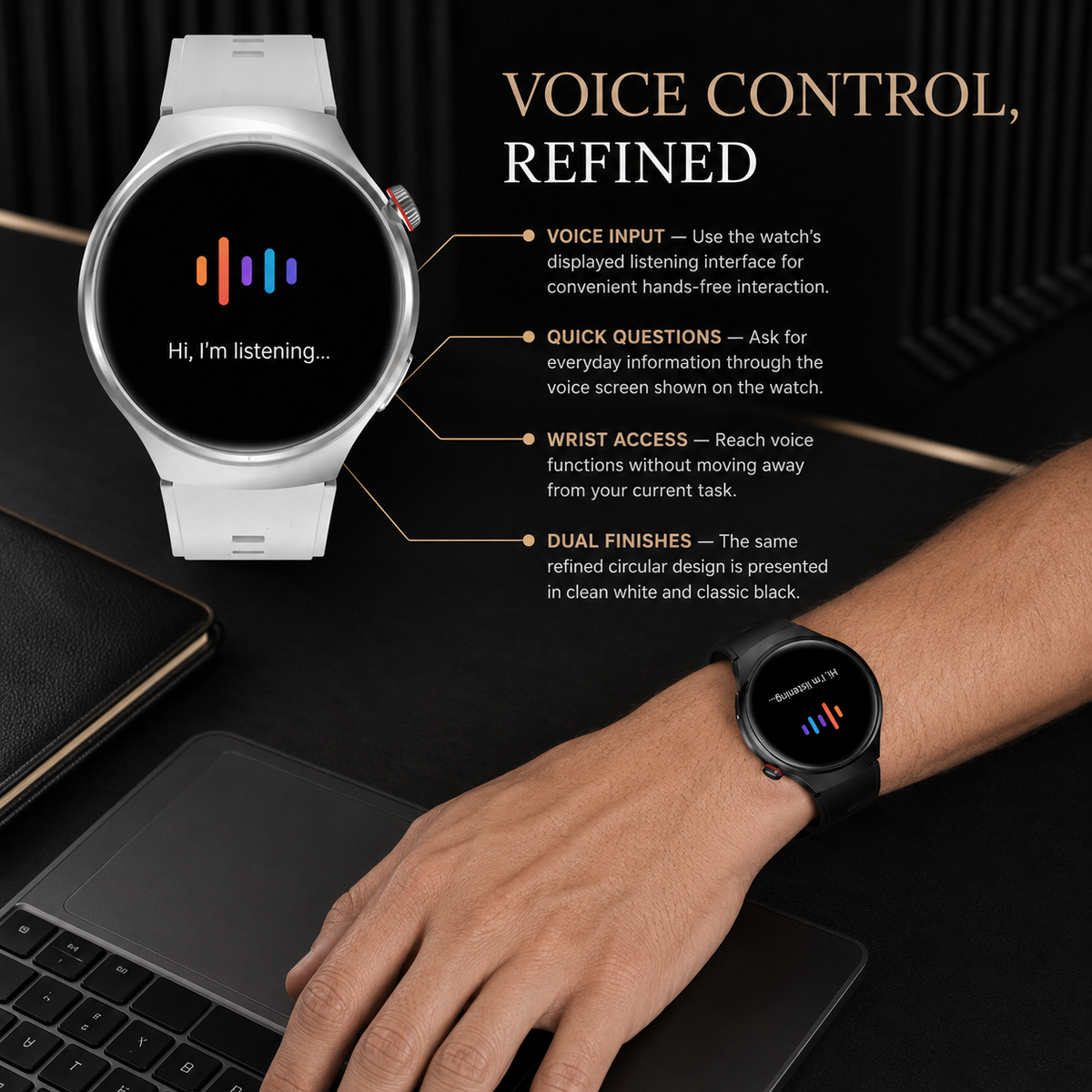 Premium AMOLED GPS Smart Watch 1.46 Inch HD Display Bluetooth Calling Fitness Tracker Health Monitor Wireless Charging NFC Smartwatch Compatible with iPhone