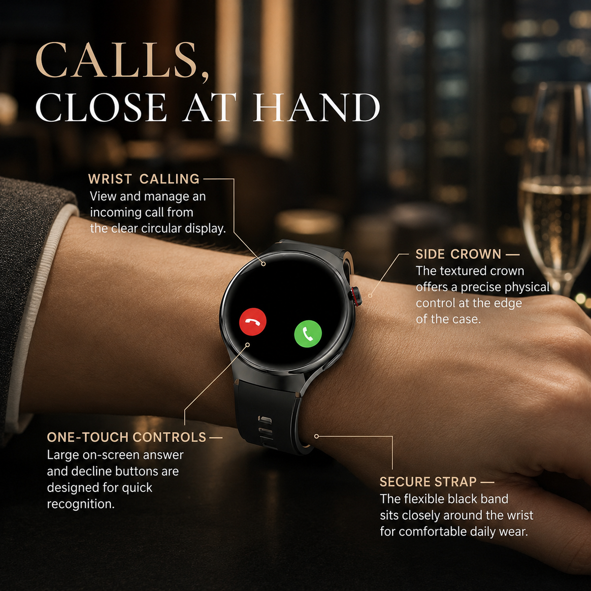 Premium AMOLED GPS Smart Watch 1.46 Inch HD Display Bluetooth Calling Fitness Tracker Health Monitor Wireless Charging NFC Smartwatch Compatible with iPhone