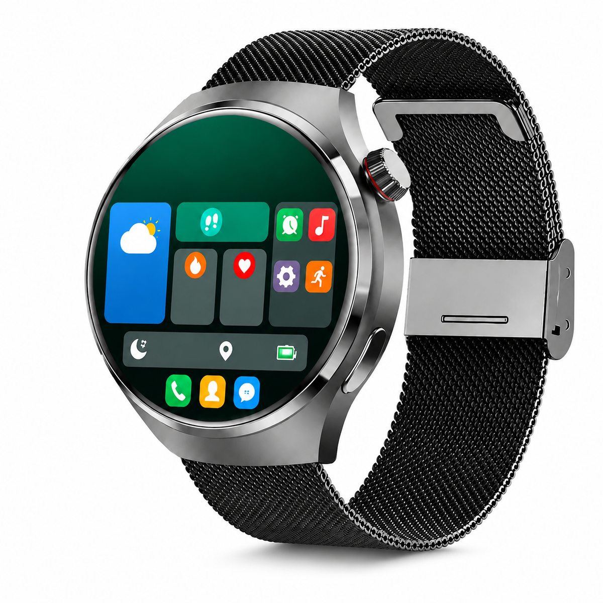 Premium AMOLED GPS Smart Watch 1.46 Inch HD Display Bluetooth Calling Fitness Tracker Health Monitor Wireless Charging NFC Smartwatch Compatible with iPhone