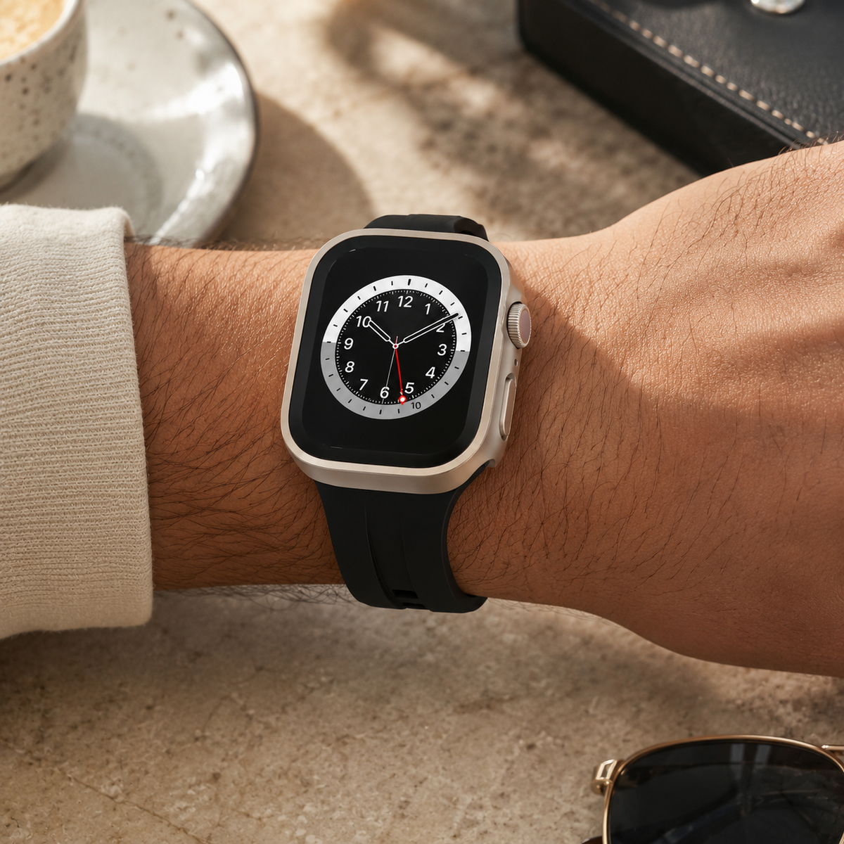 Premium Apple Watch Tempered Glass Case Full Coverage Screen Protector Shock Resistant Cover Scratch Resistant Slim Edge Protection Compatible with Apple Watch