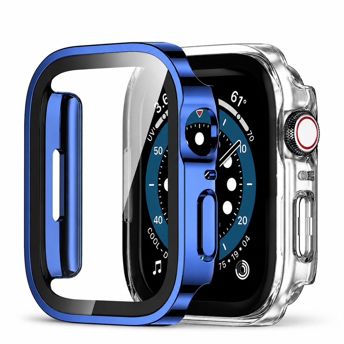 Premium Apple Watch Tempered Glass Case Full Coverage Screen Protector Shock Resistant Cover Scratch Resistant Slim Edge Protection Compatible with Apple Watch