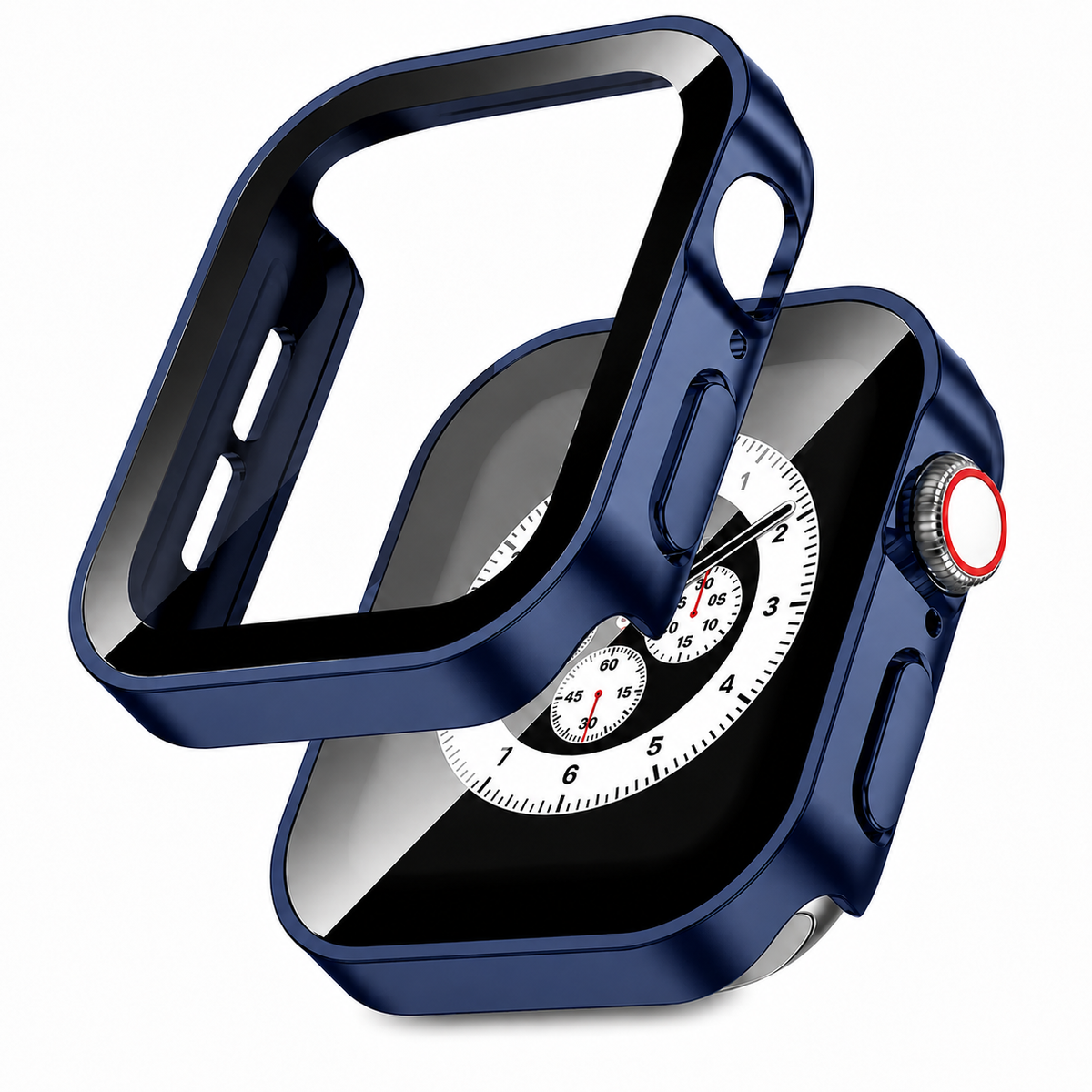 Premium Apple Watch Tempered Glass Case Full Coverage Screen Protector Shock Resistant Cover Scratch Resistant Slim Edge Protection Compatible with Apple Watch