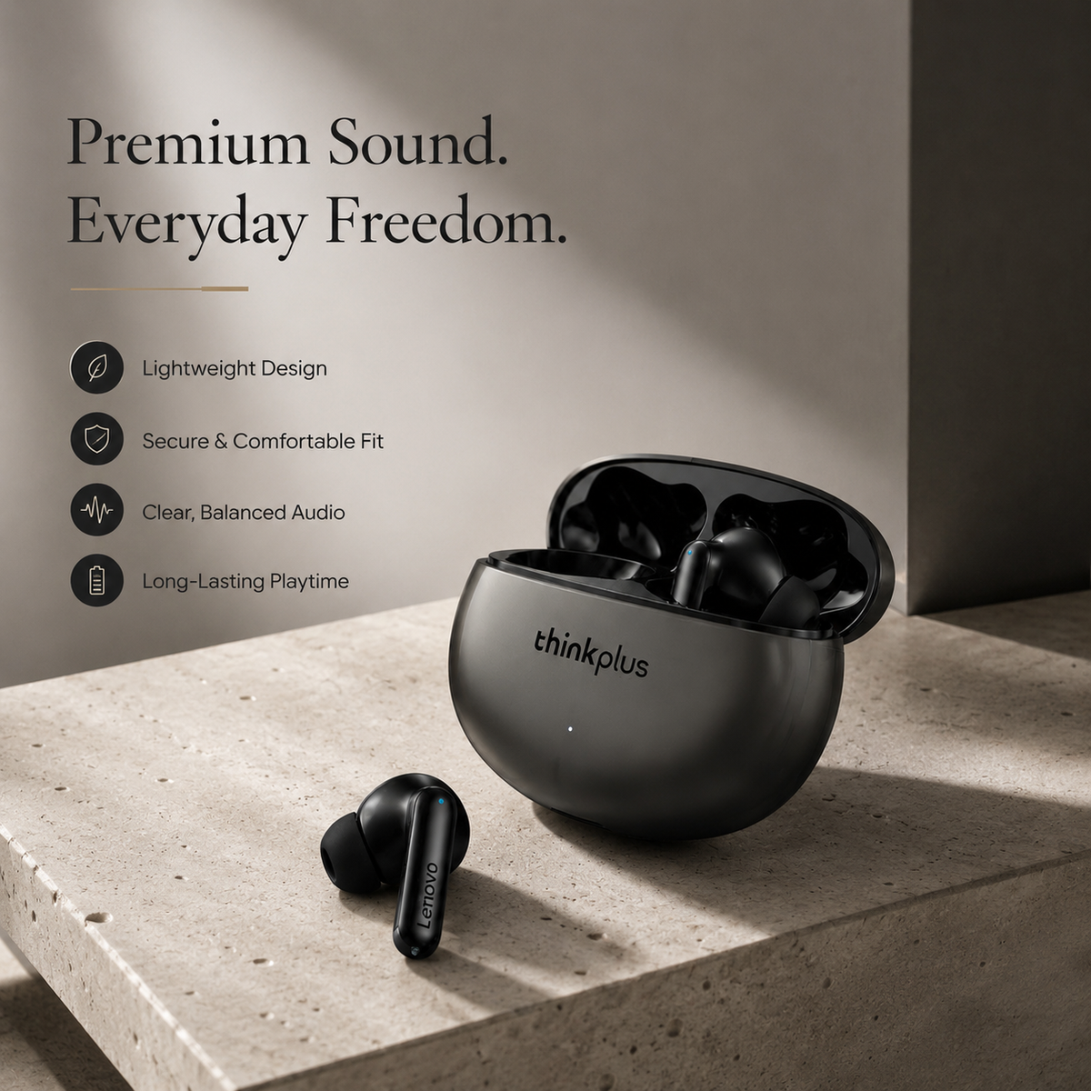 Premium Bluetooth 5.3 Wireless Earbuds Stereo In Ear Headphones Clear Microphone Sport Fit Low Latency Charging Case TWS Compatible with iPhone