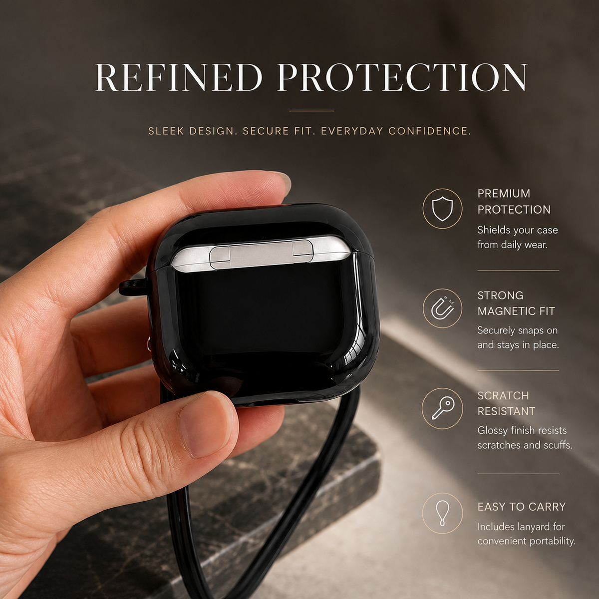 Premium Camera AirPods Case Soft Silicone Protective Cover Shockproof Wireless Charging Carry Strap Cute Earbuds Case Compatible with AirPods