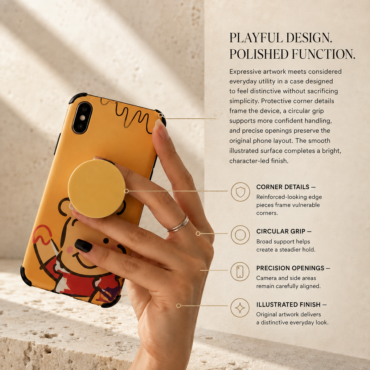 Premium Foldable Finger Ring Phone Holder Expandable Grip Stand Anti Slip Kickstand Round Socket Mount Adjustable Smartphone Holder Compatible with iPhone