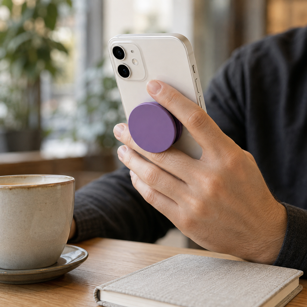 Premium Foldable Finger Ring Phone Holder Expandable Grip Stand Anti Slip Kickstand Round Socket Mount Adjustable Smartphone Holder Compatible with iPhone