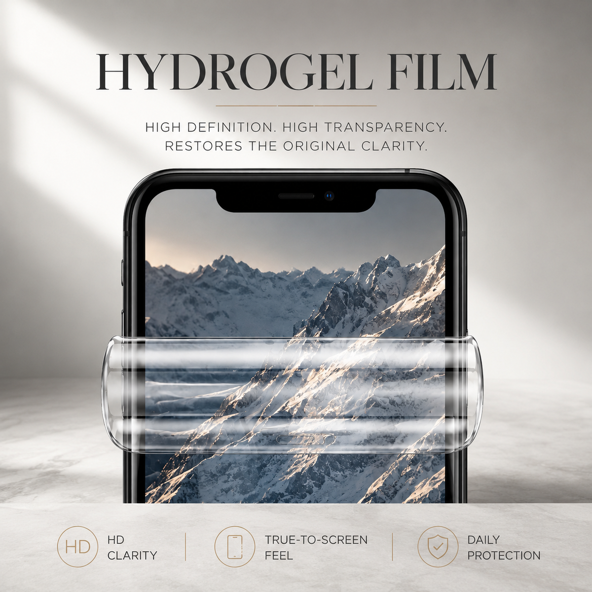 Premium Hydrogel Screen Protector Flexible Full Cover Protective Film Scratch Resistant Smooth Touch Impact Protection Compatible with iPhone
