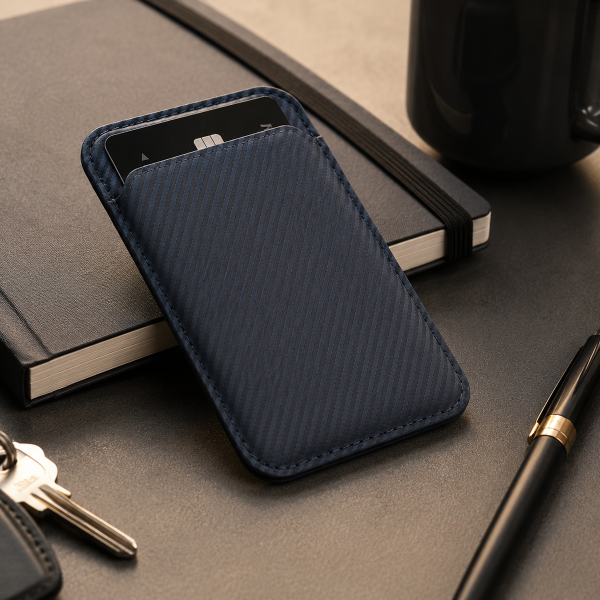 Premium MagSafe Card Holder Wallet Carbon Fiber Magnetic Slim Card Case Credit Card Holder Strong Magnetic Storage Compatible with iPhone